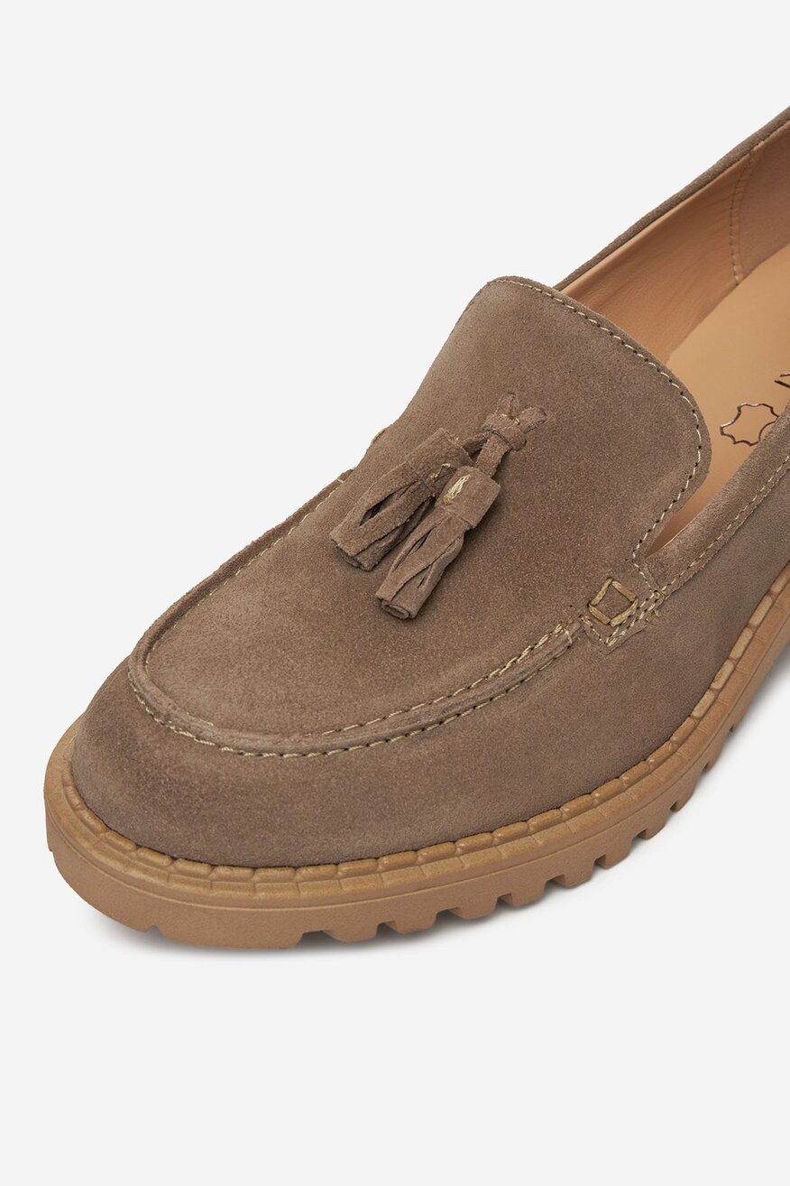 Lasocki - Loafersy zamszowe na obcasie - 5903698727332