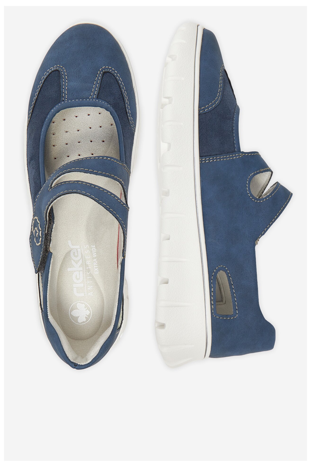 Baleriny Rieker N1350-14 Jeansowy ciemny