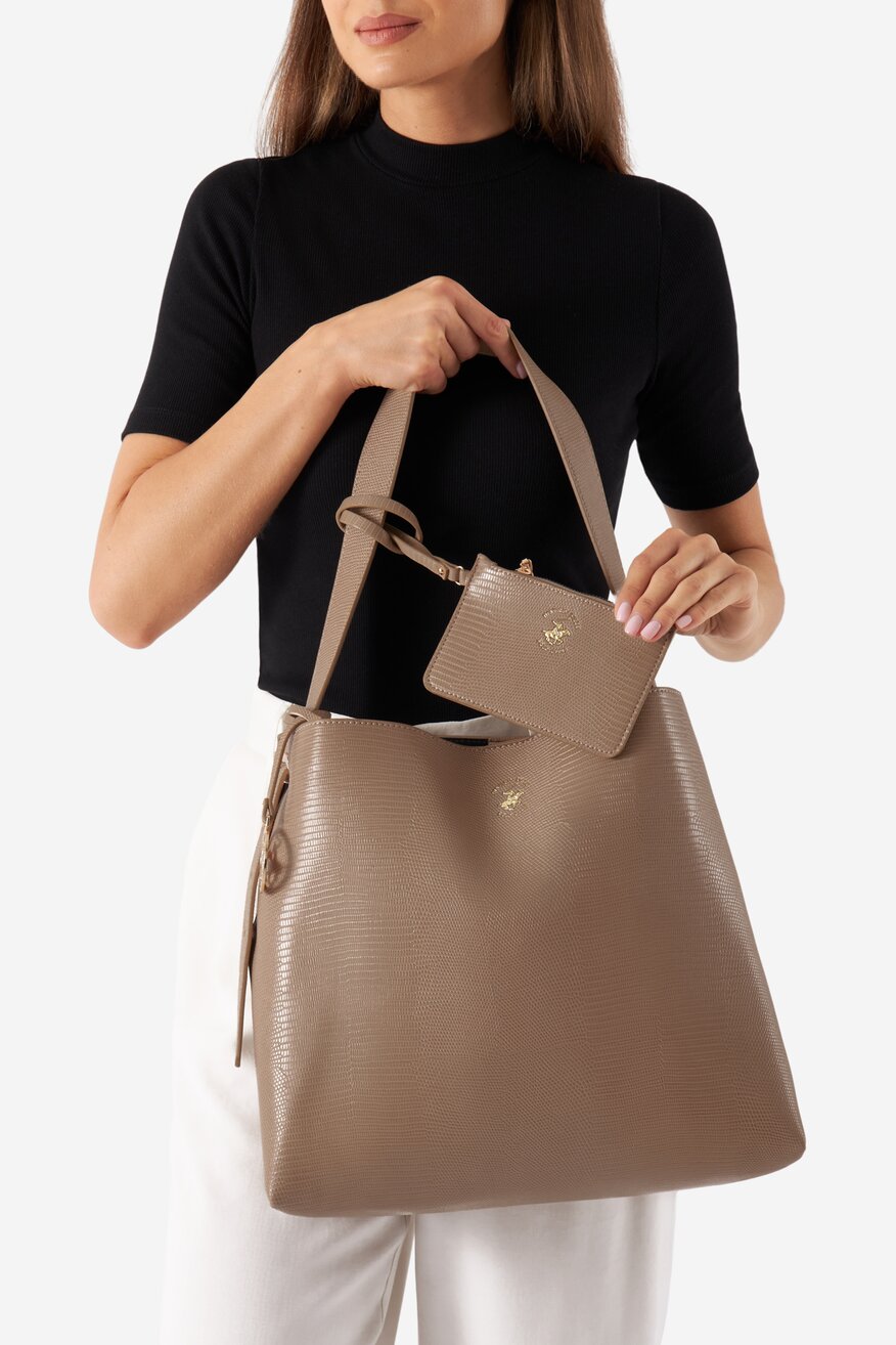 Дамска чанта Beverly Hills Polo Club БЕЖОВ - 5905588701828