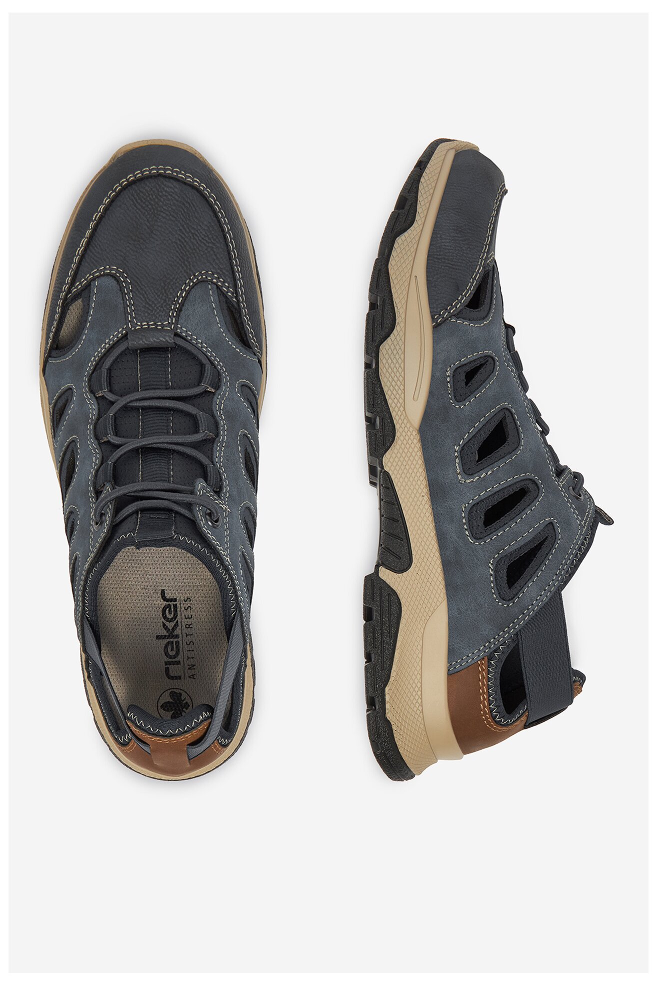 Polobotka Rieker B8366-14 TMAVĚ MODRÁ