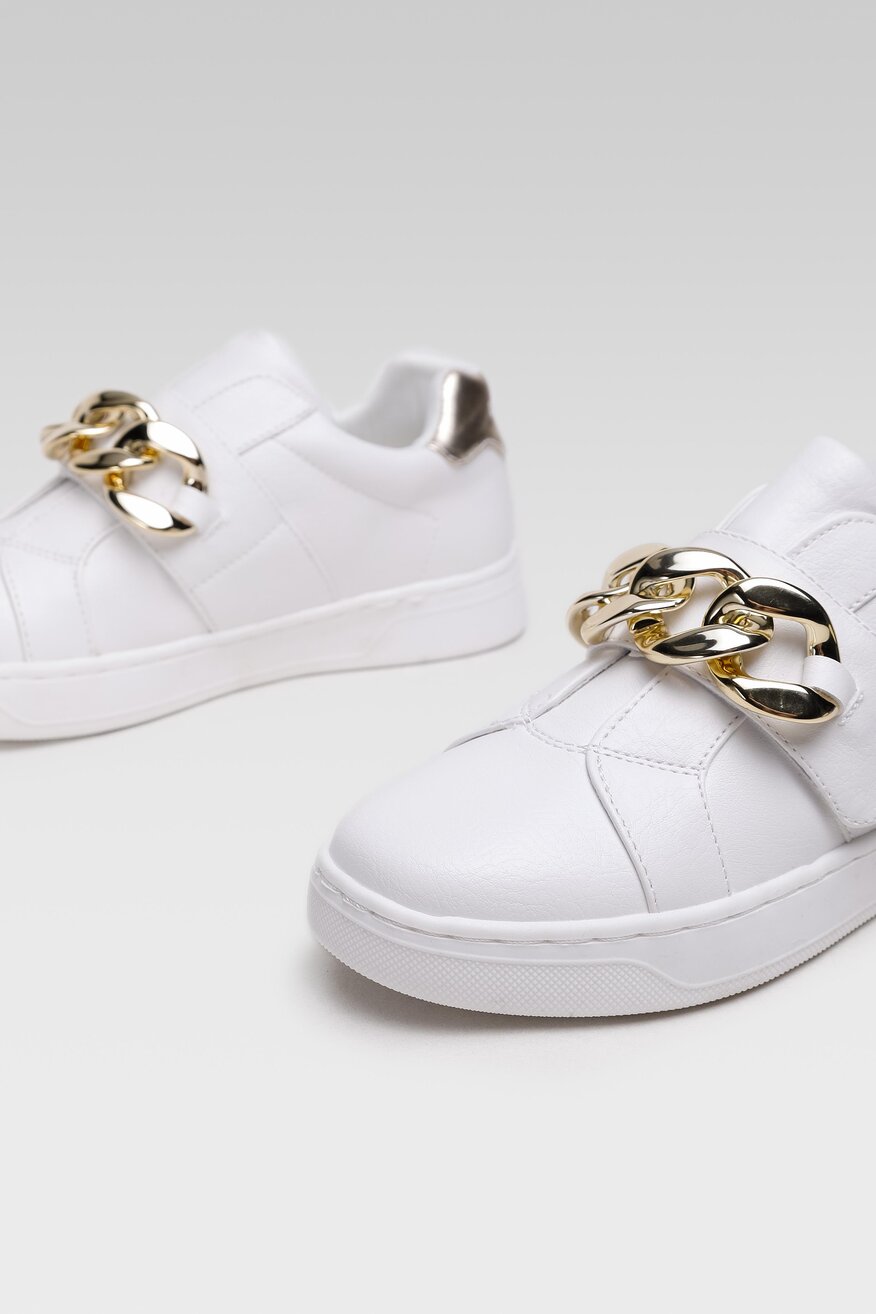 
                DeeZee - Półbuty z aplikacją białe - 5904248755669