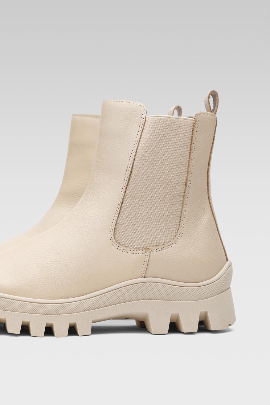 
                Lasocki - Skórzane botki beżowe - 5904862466057