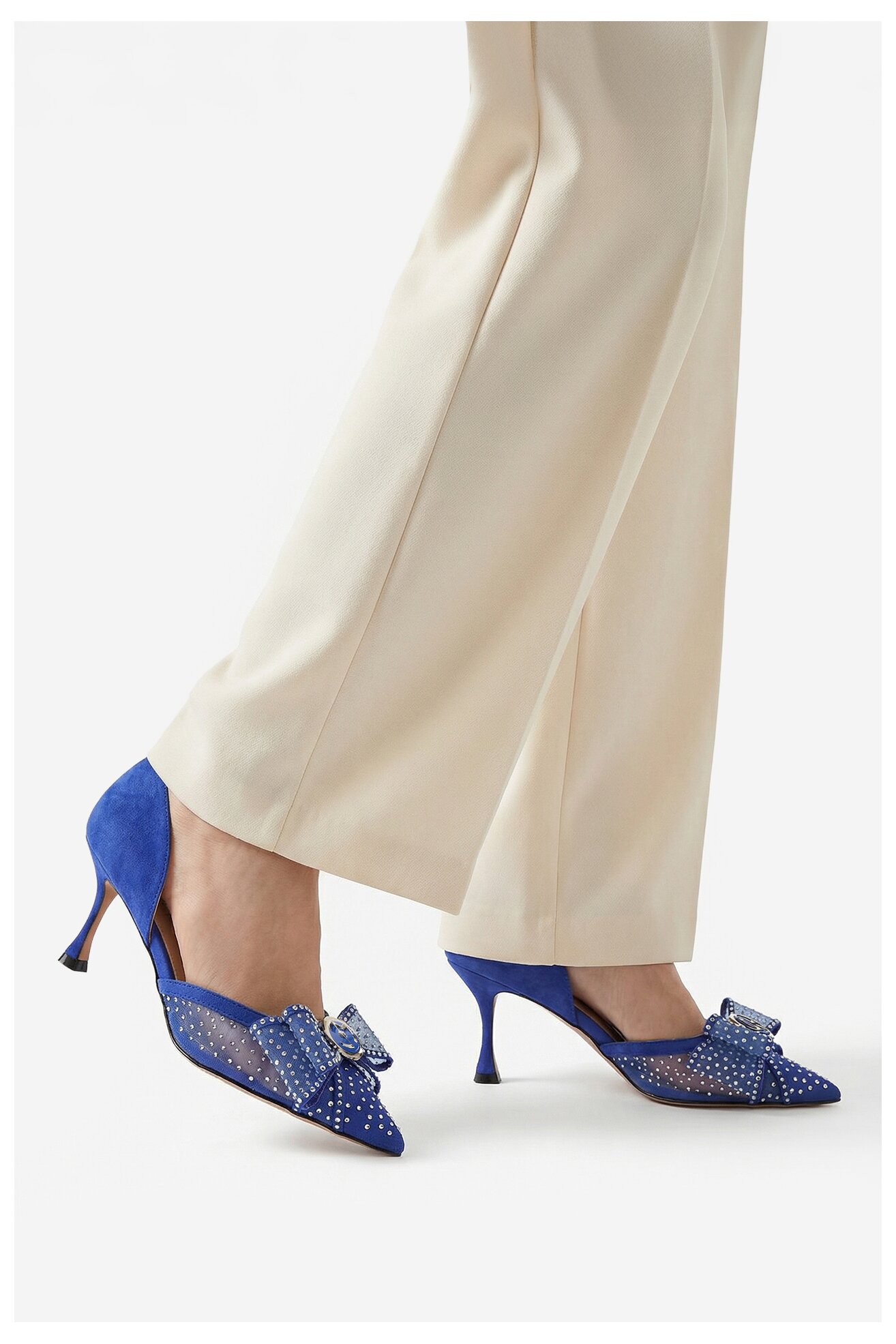 Czółenka EVA MINGE EO-AVA-78096-202 Niebieski