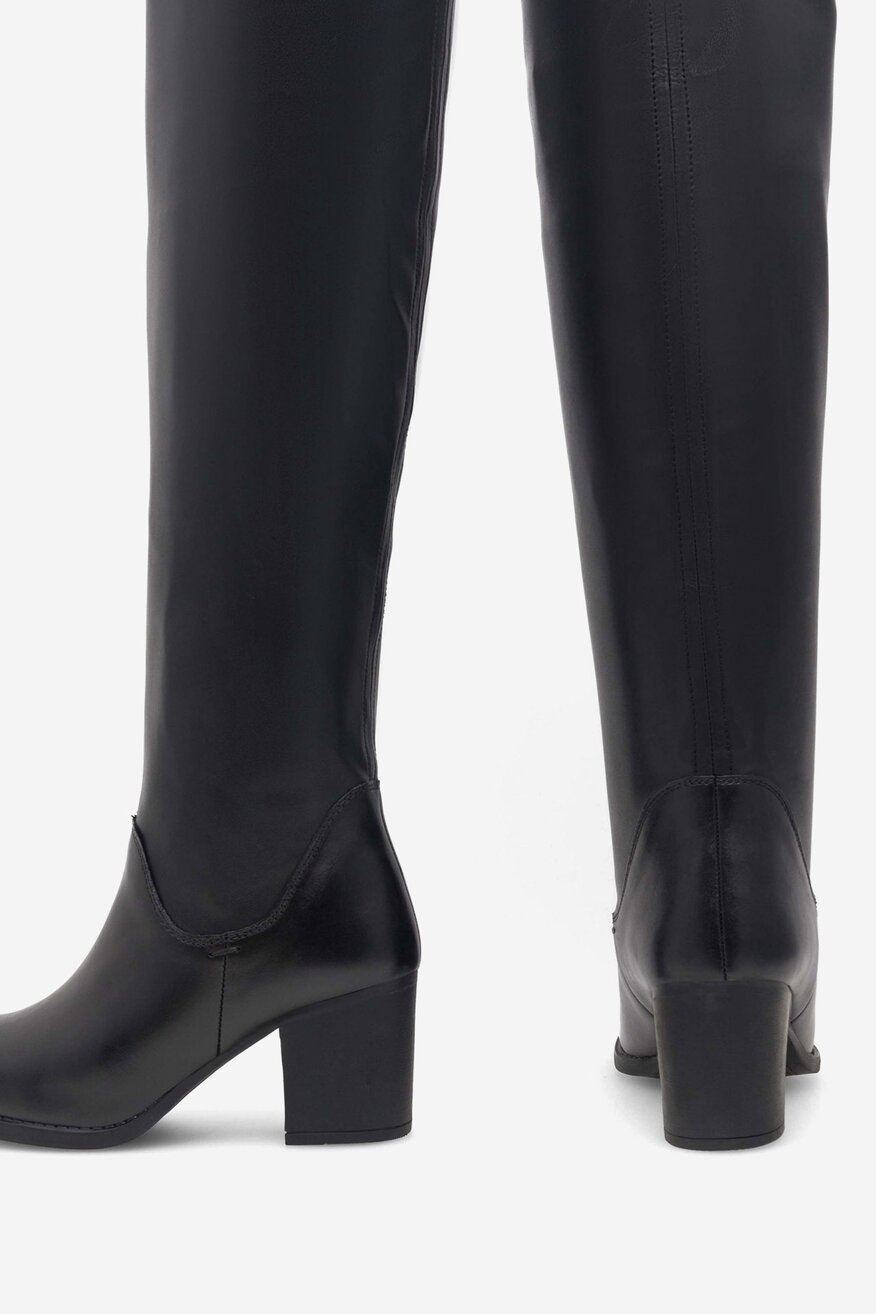 Lasocki - Kozaki skórzane na słupku - 5905588115441