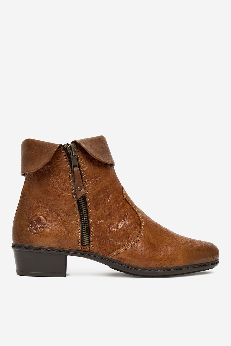 
                Rieker - Botki skórzane ocieplane - 2230083224866