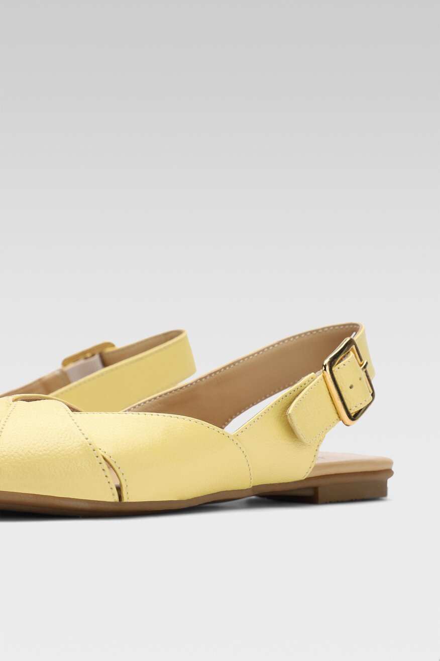 
                Lasocki - Skórzane sandały żółte - 5903698648224