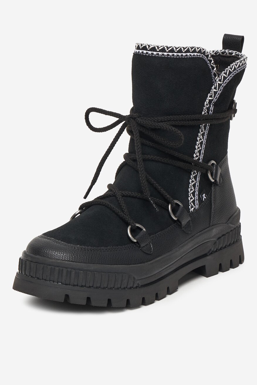 
                Rieker - Śniegowce zamszowe ocieplane - 2230085543699