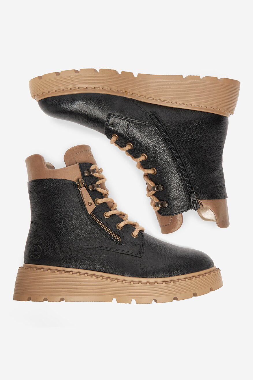 Rieker - Trzewiki skórzane ocieplane - 2230085561983