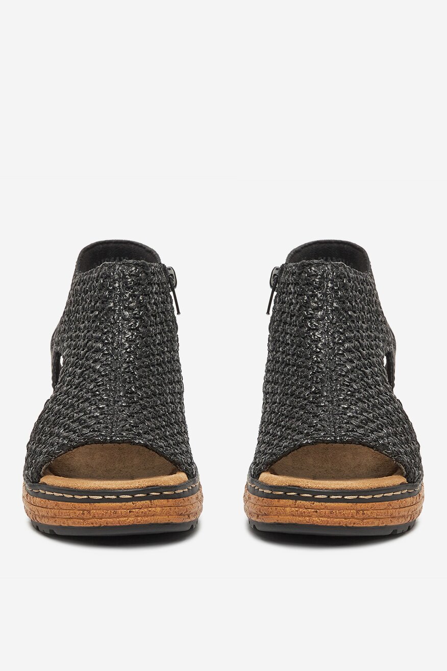 Rieker - Sandały na koturnie - 2230078385640