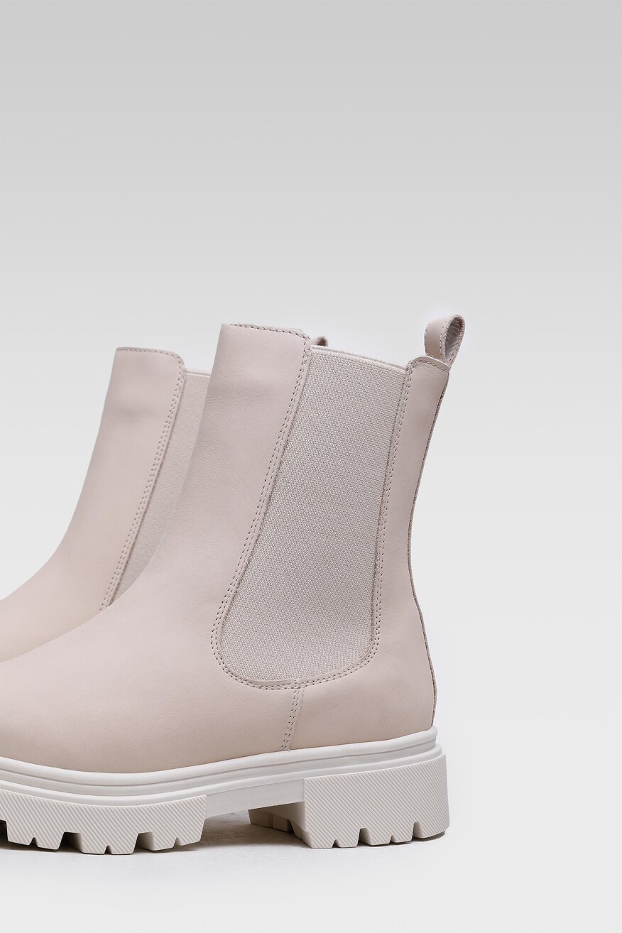 
                Lasocki - Skórzane botki białe - 5904248513368