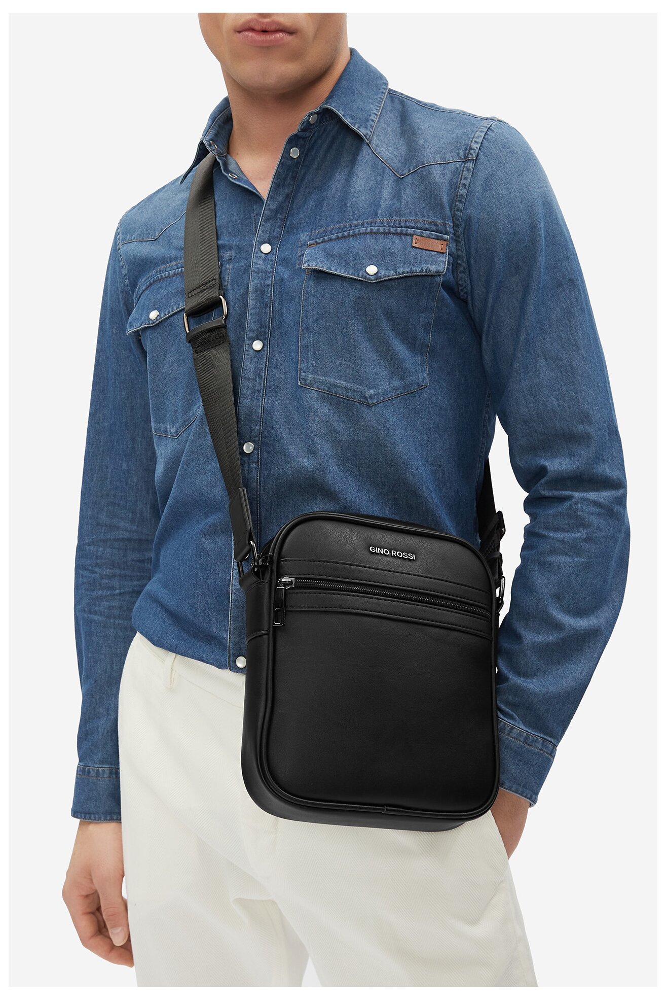 Мъжка чанта Gino Rossi GIN-M-002-07 ЧЕРЕН
