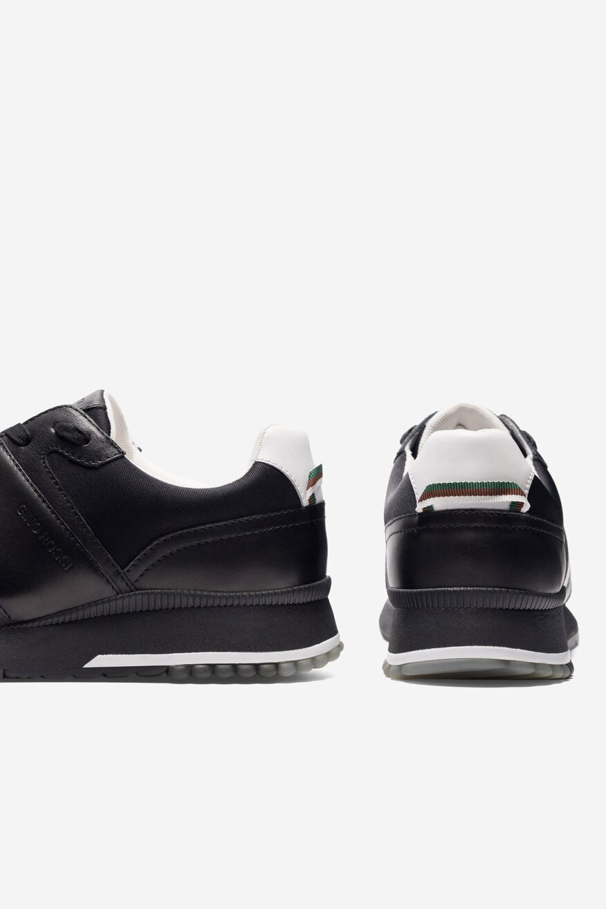 
                Sneakersy Gino Rossi - Skórzane sneakersy Czarny - 5905588077244
