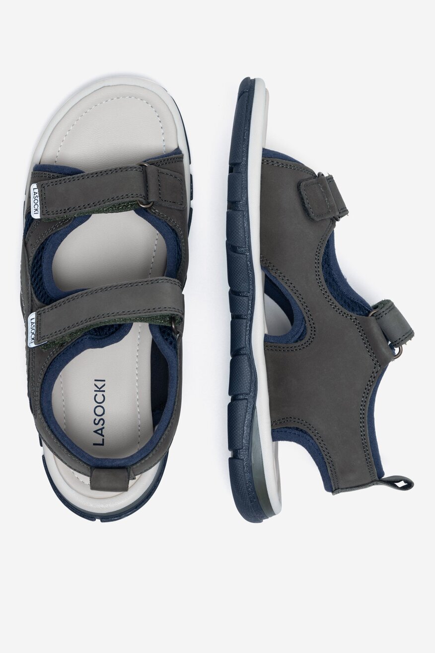 Lasocki Young - Sandały skórzane na rzepy - 5905588584230