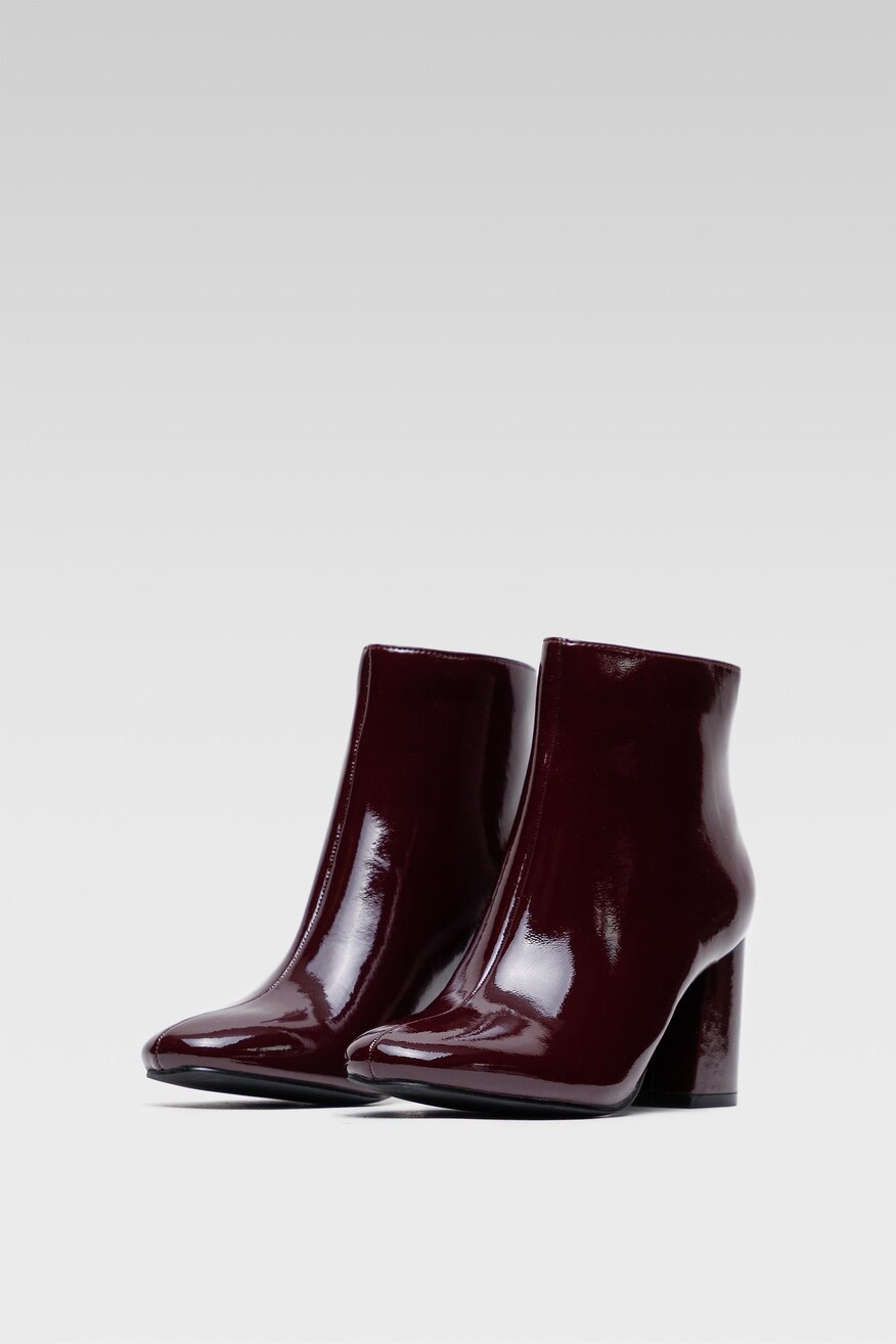 
                Jenny Fairy - Botki na obcasie bordowe - 5903698916415