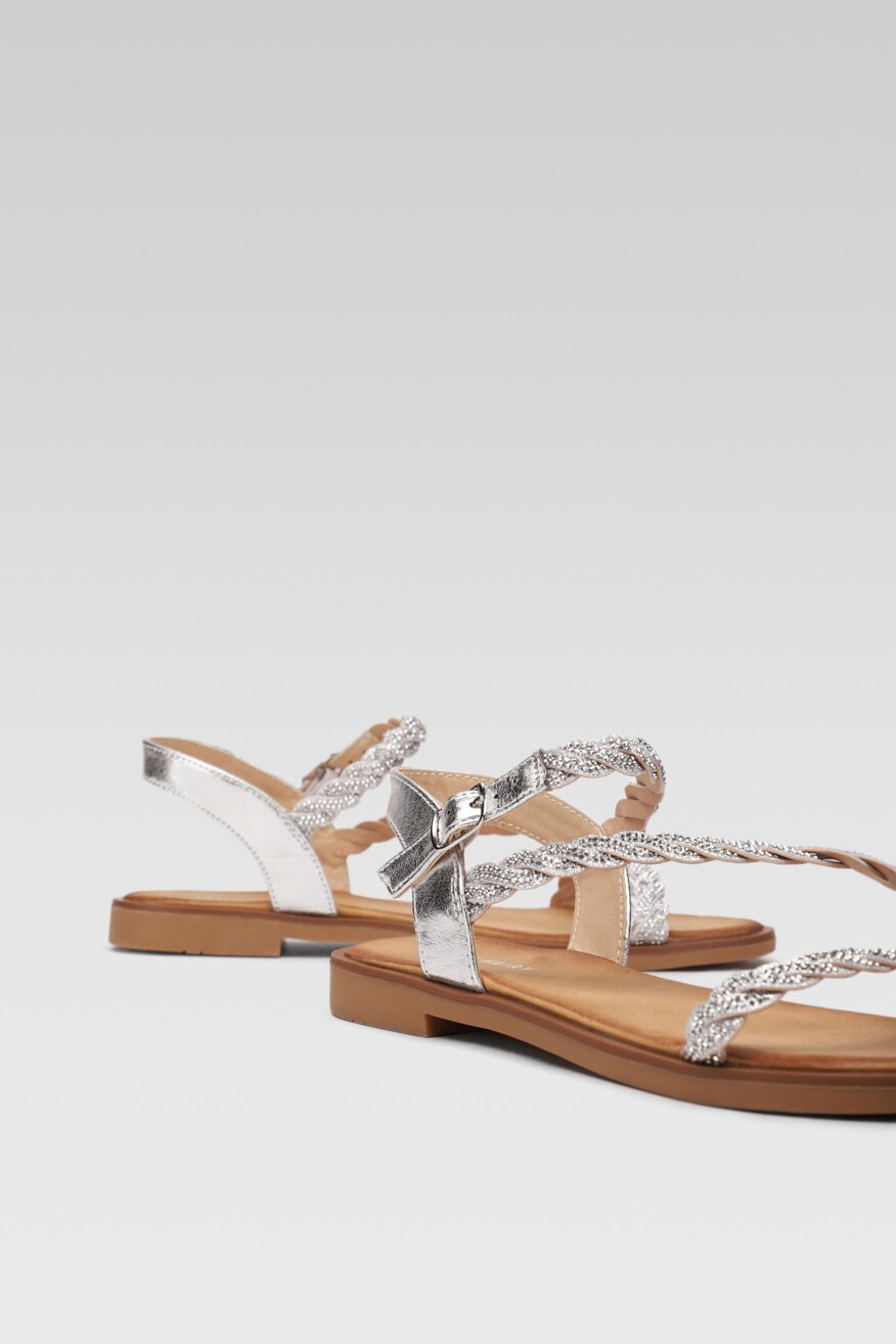 
                Jenny Fairy - Sandały z aplikacją srebrne - 5903698659657