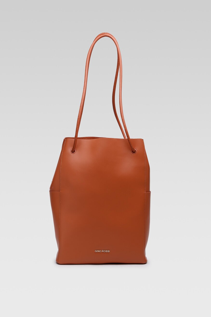 
                Gino Rossi - Torebka na ramię skórzane brązowe - 5904248186456