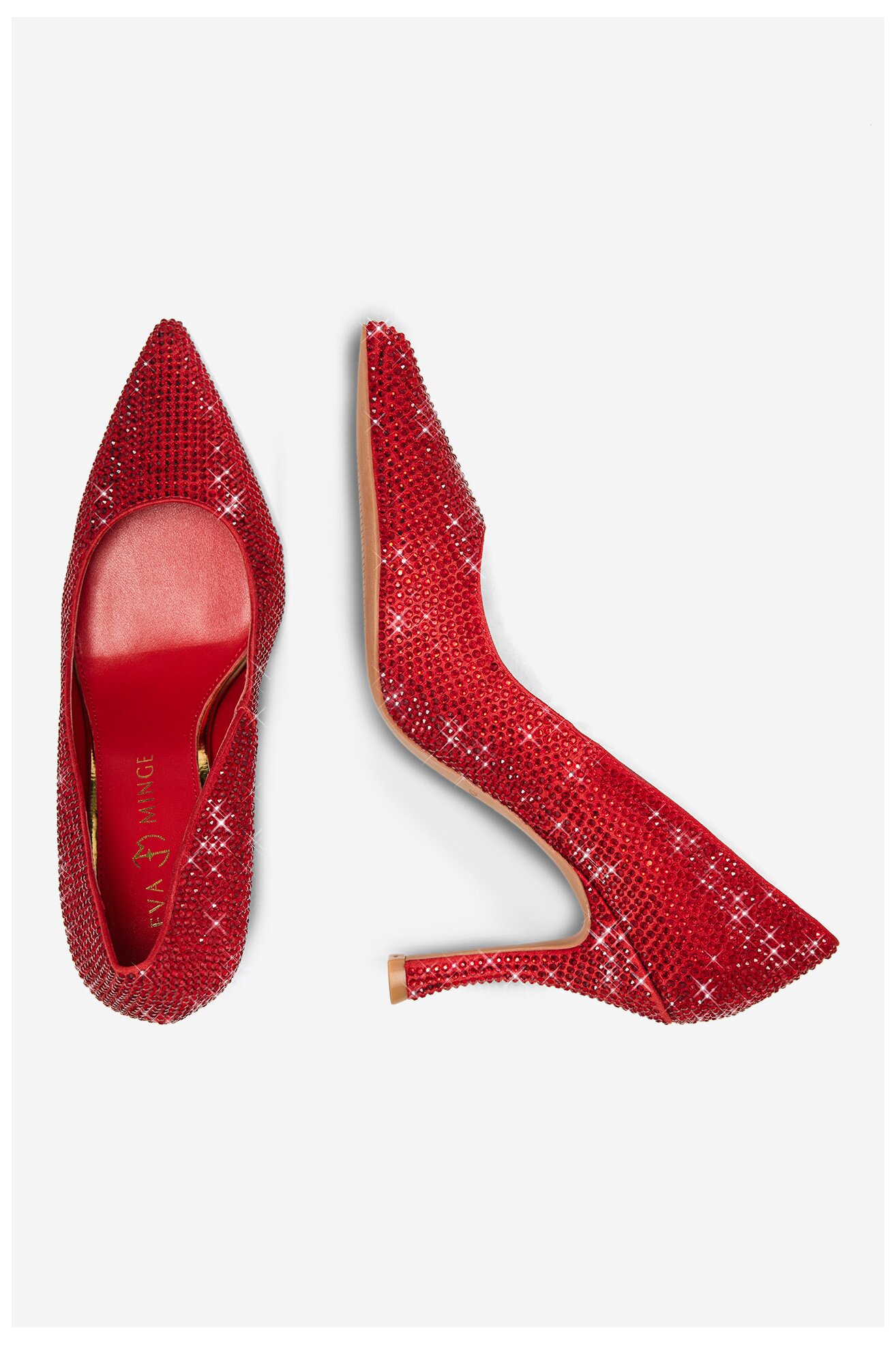 Pantofi cu toc EVA MINGE ANGELA-V1518-03 ROŞU