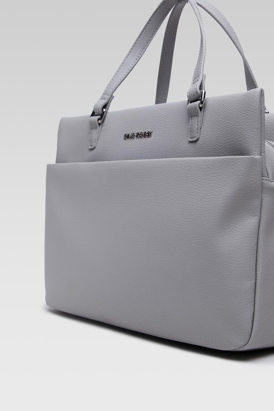 
                Gino Rossi - Torebka przez ramię skórzana szara - 5904248186241