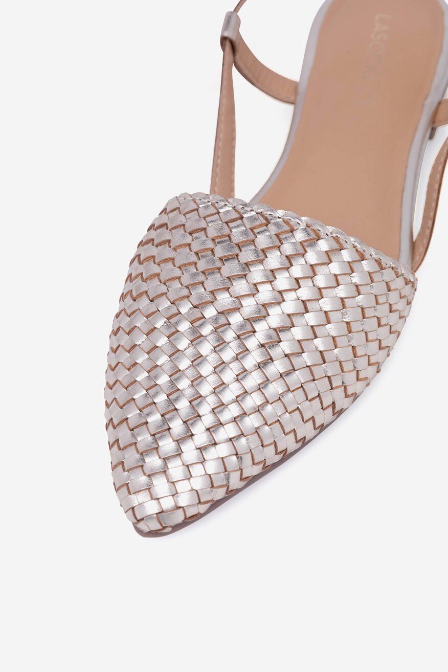 Lasocki - Skórzane baleriny z odkrytą piętą - 5905588226994