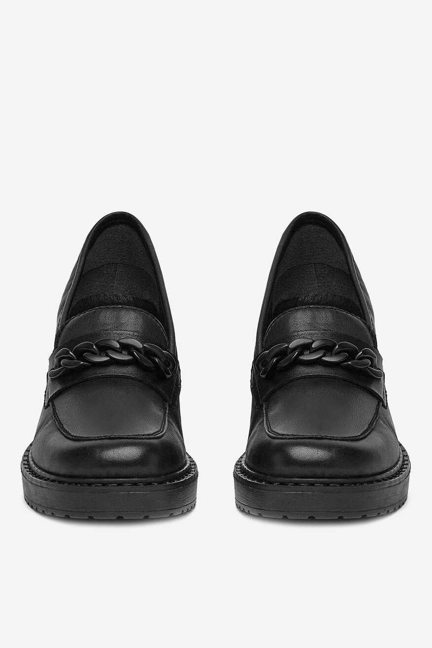 Rieker - Loafersy skórzane na obcasie - 2230074048372
