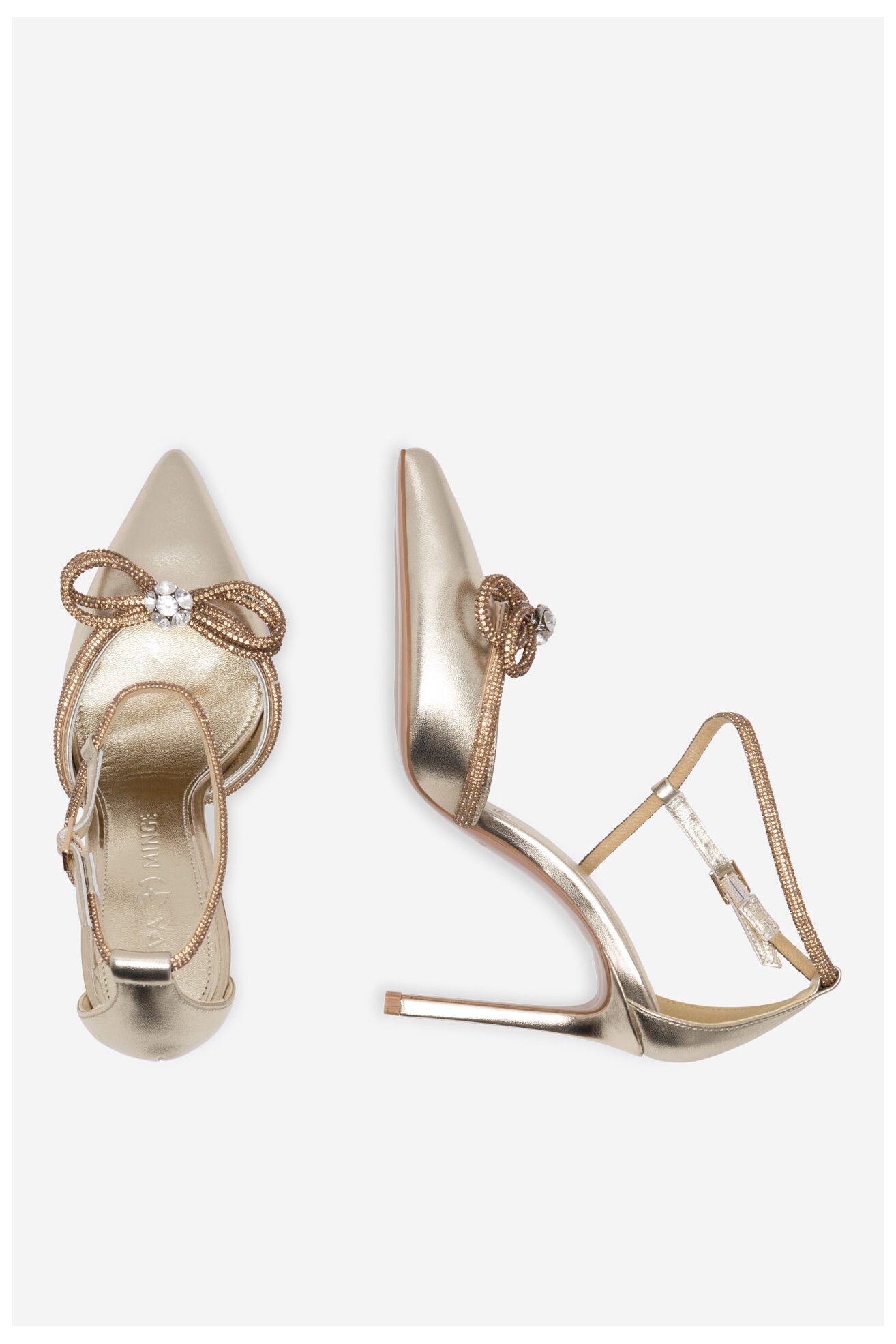 Czółenka EVA MINGE ANCONA-V325-25531 Złoty