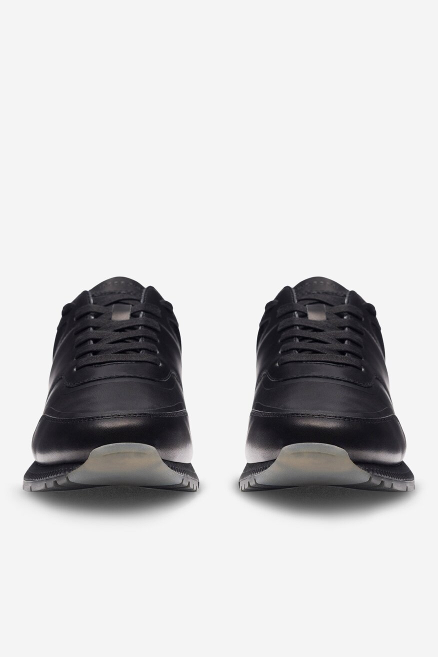 
                Sneakersy Gino Rossi - Skórzane sneakersy Czarny - 5905588077244