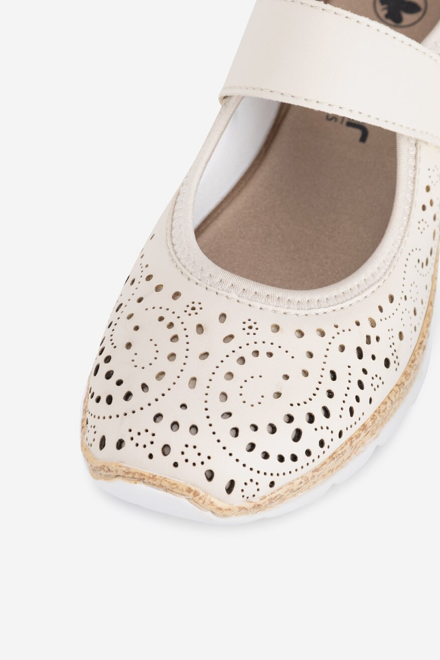 Rieker - Baleriny skórzane - 5903419553127