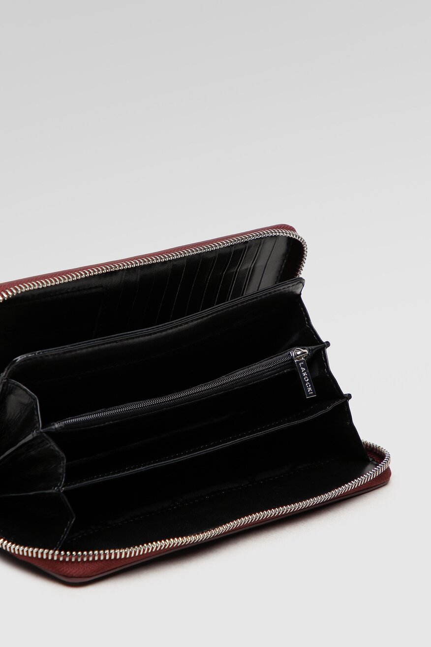 
                Lasocki - Duży portfel damski skórzany bordowy - 5904248130626