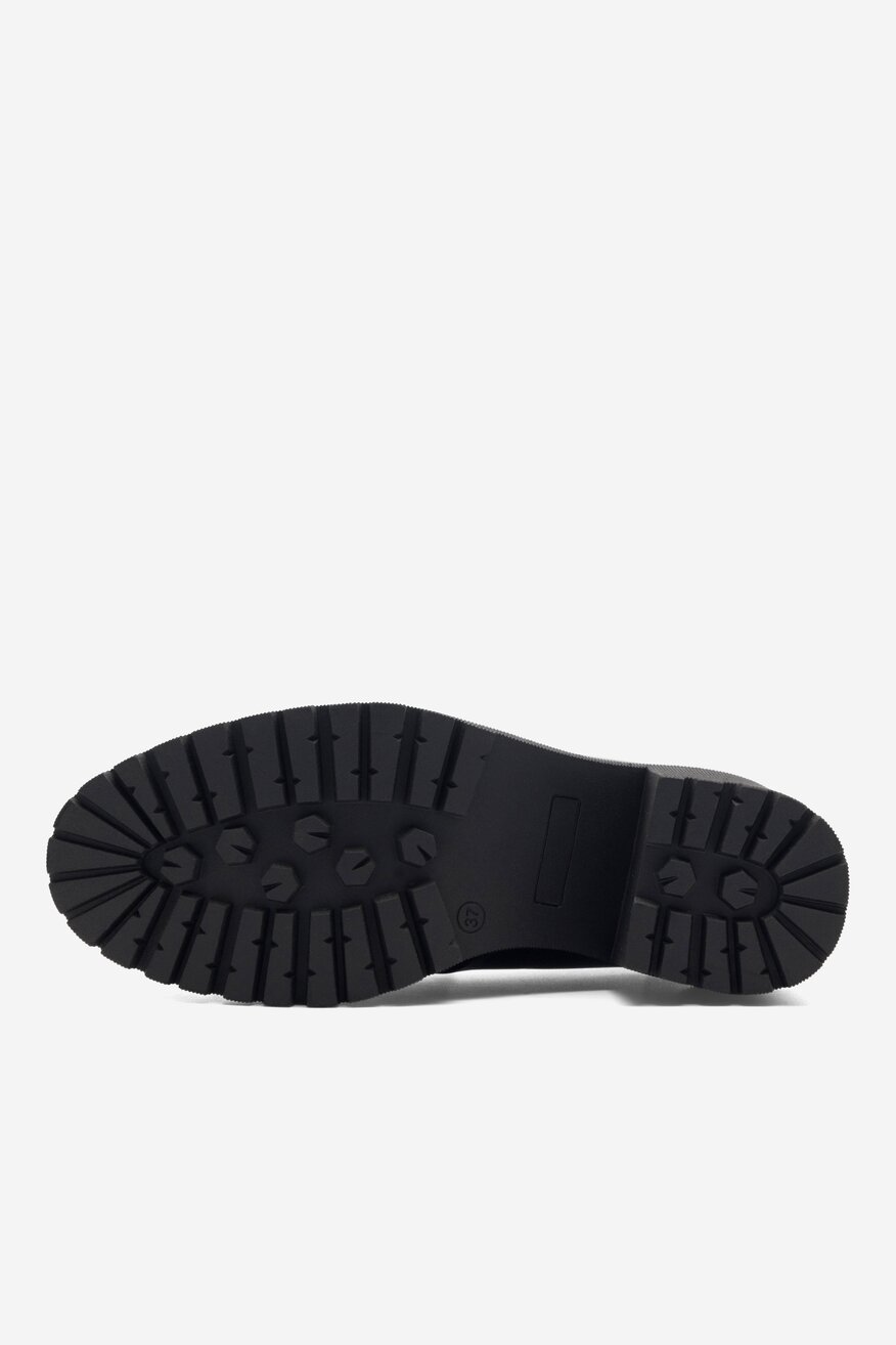 Lasocki - Loafersy skórzane na obcasie - 5905588477754