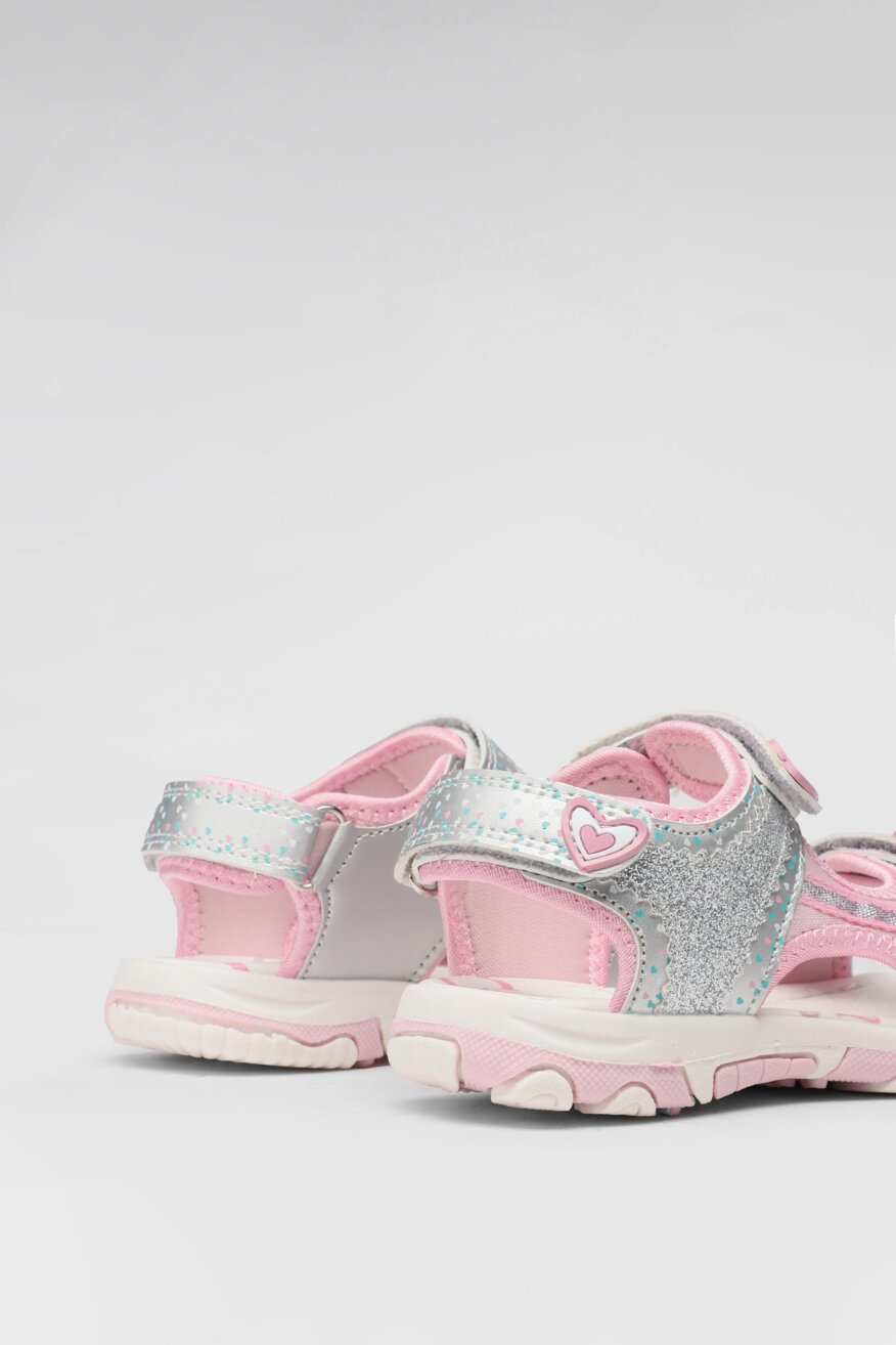 Nelli Blu - Sandały srebrne na rzep - 5903698435299