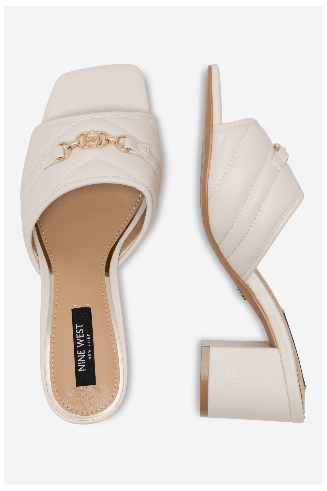 Pantofle NINE WEST 123AL0687 BÍLÁ