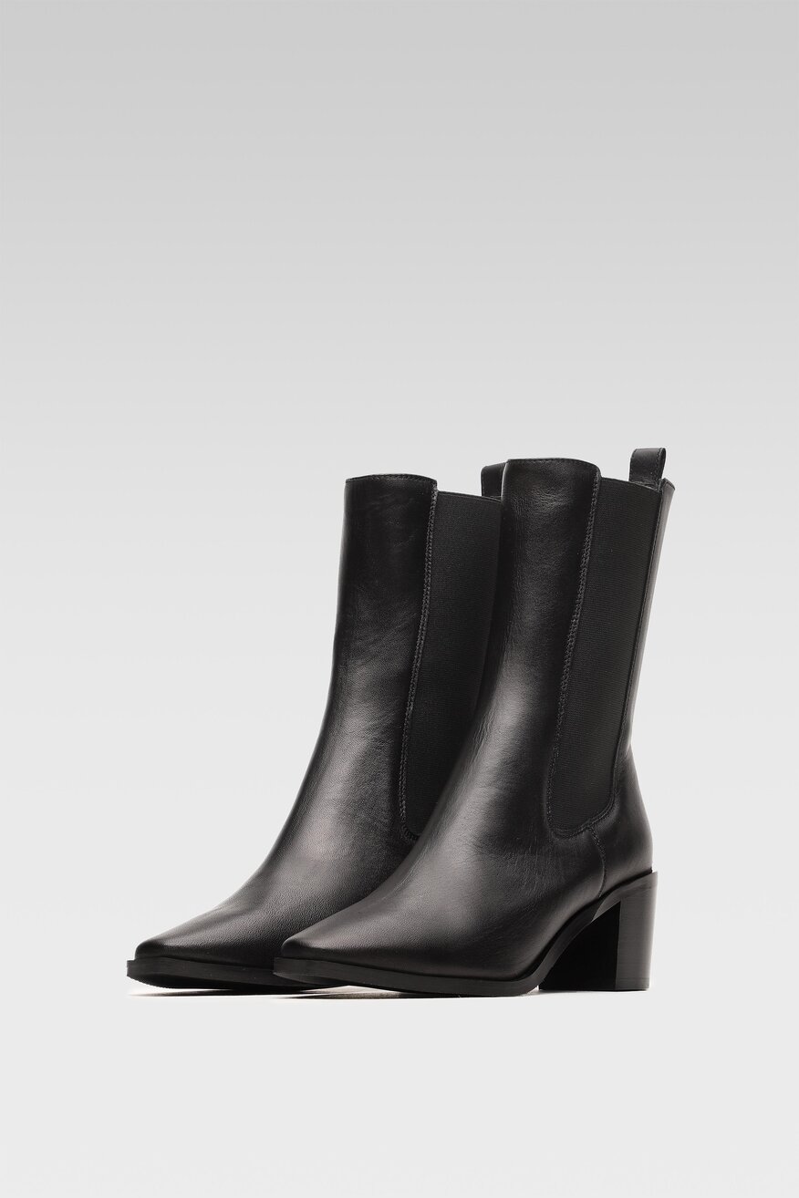 Gino Rossi - Skórzane botki czarne - 5904248053628