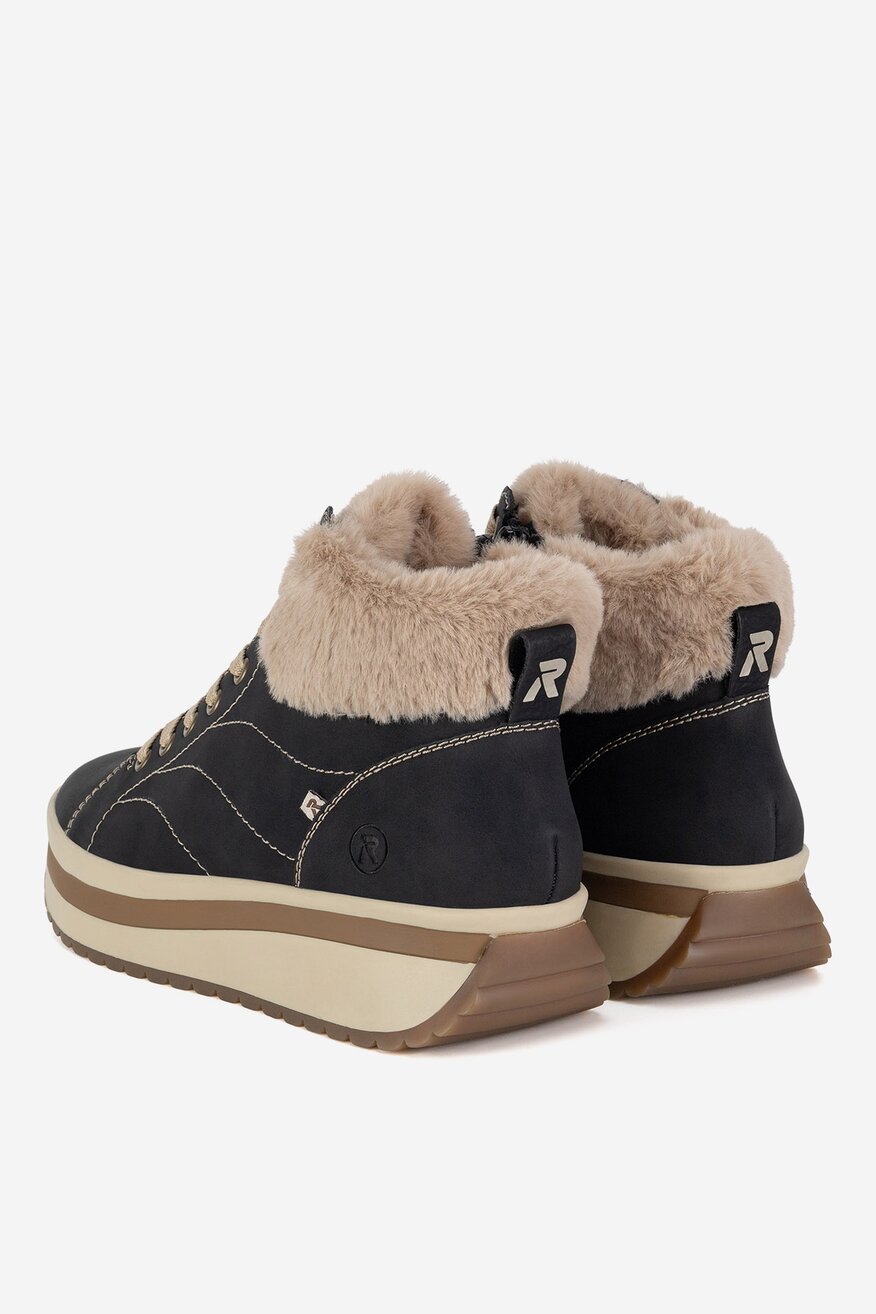 Rieker Revolution Lifestyle - Trzewiki skórzane ocieplane - 2230068928567