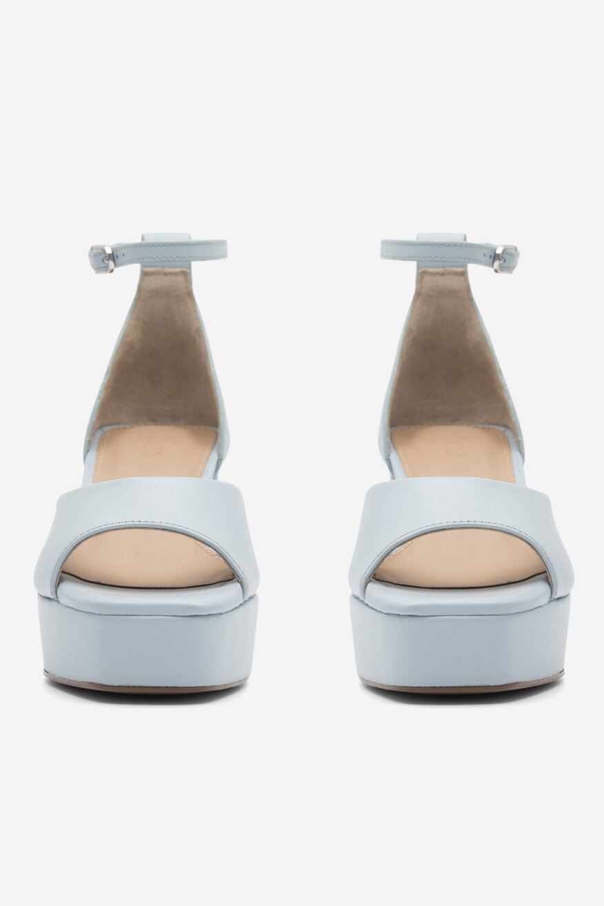 
                SIMPLE - Skórzane sandały niebieskie - 5904862795218