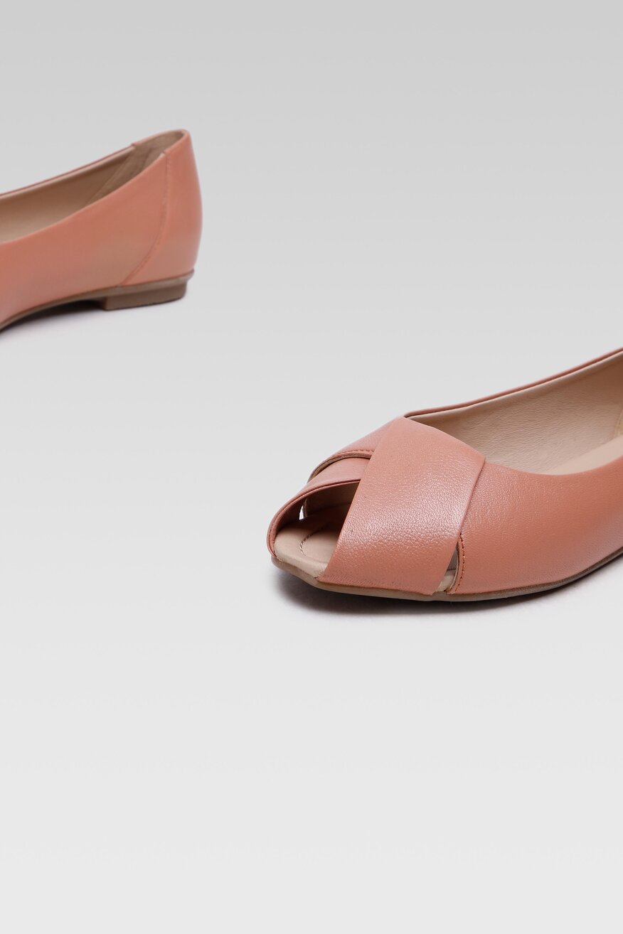 
                Lasocki - Skórzane baleriny z odkrytymi palcami - 5904248238025