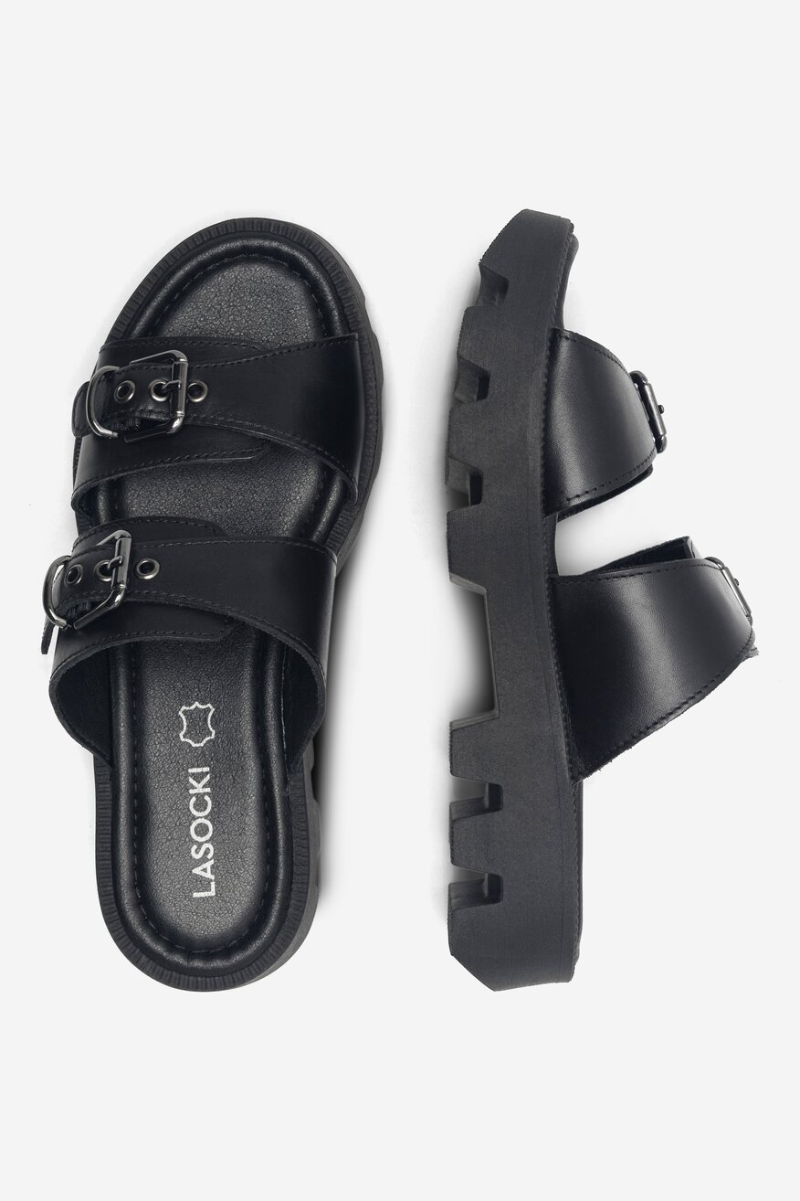 Lasocki - Klapki skórzane - 5905588396826