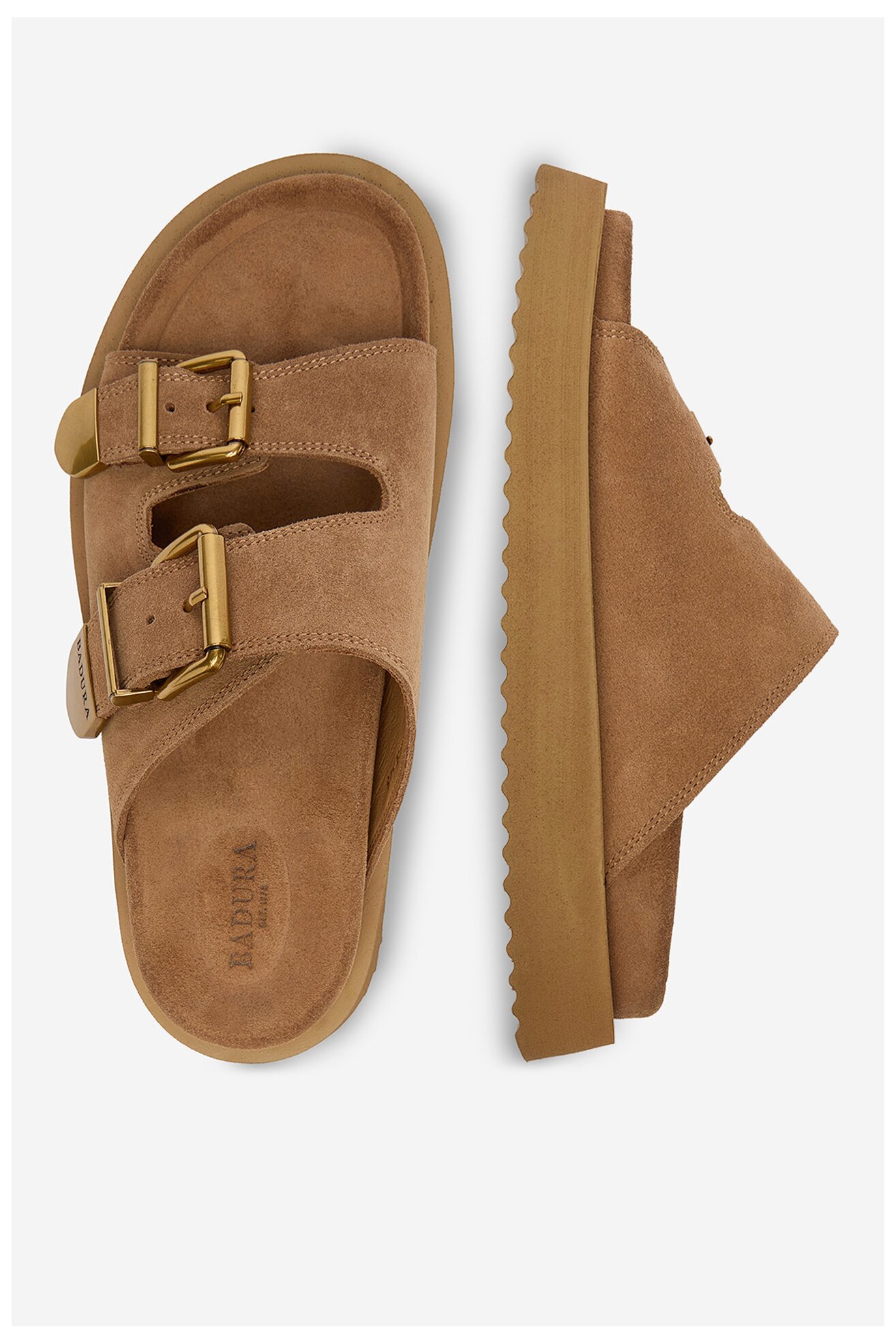 Klapki Badura CYCLAMEN-80033-25 Beżowy ciemny