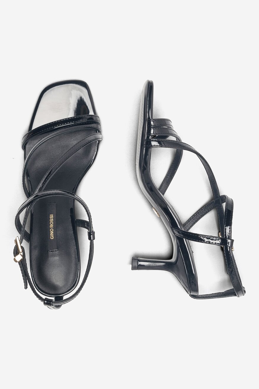 Gino Rossi - Sandały skórzane na obcasie - 5904862636313