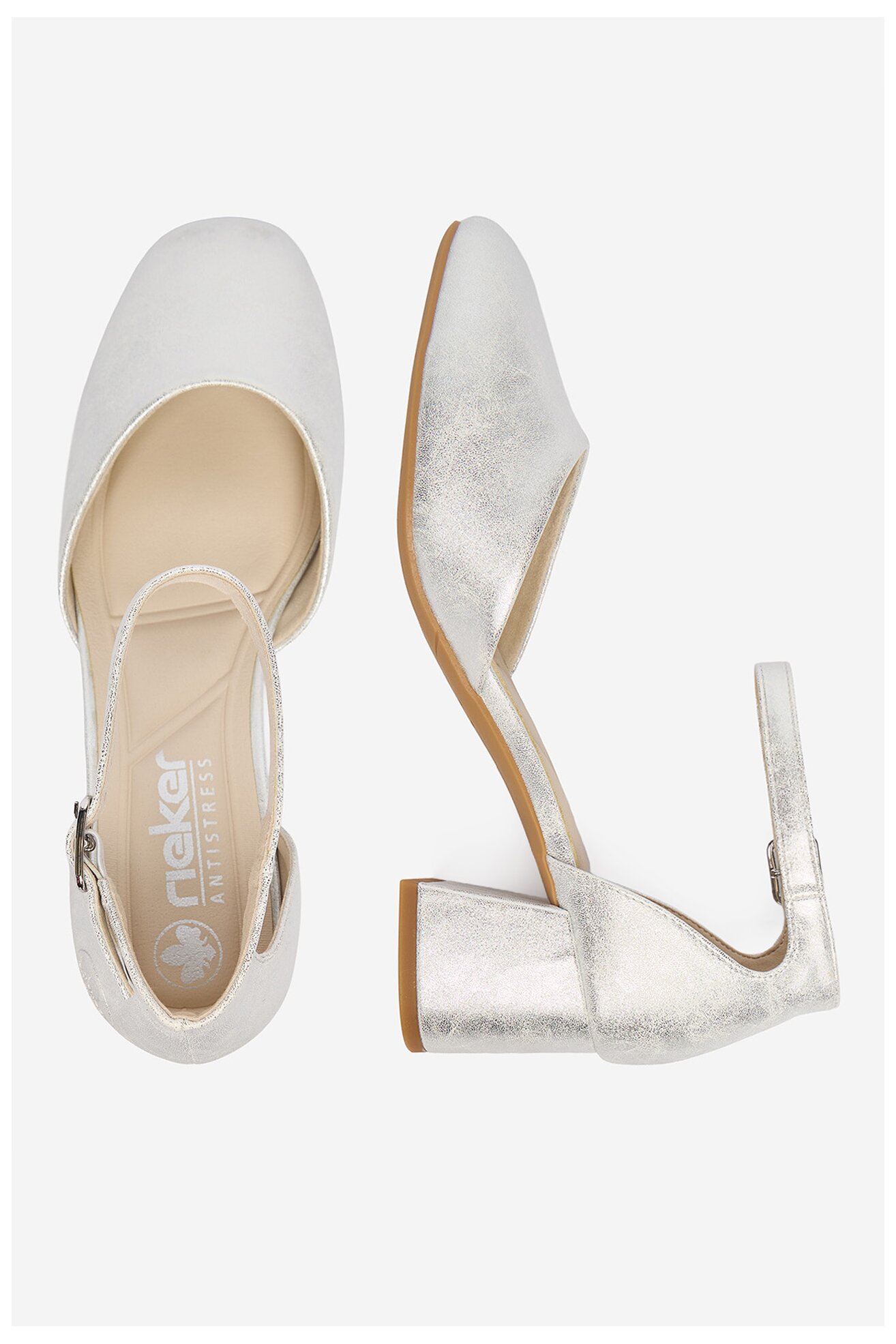 Czółenka Rieker CEO-44762-90 Srebrny