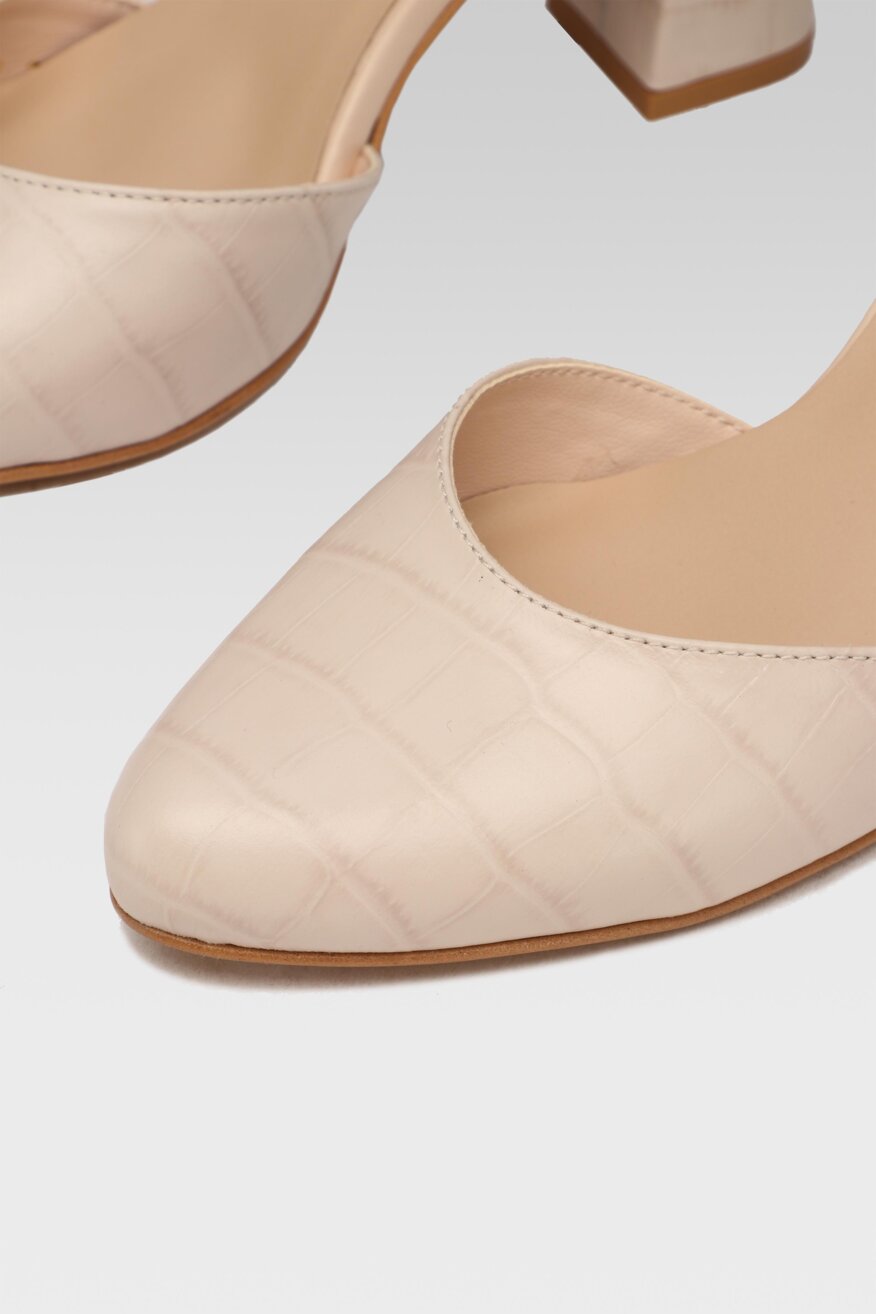 
                Lasocki - Skórzane czółenka na obcasie - 5903698376271