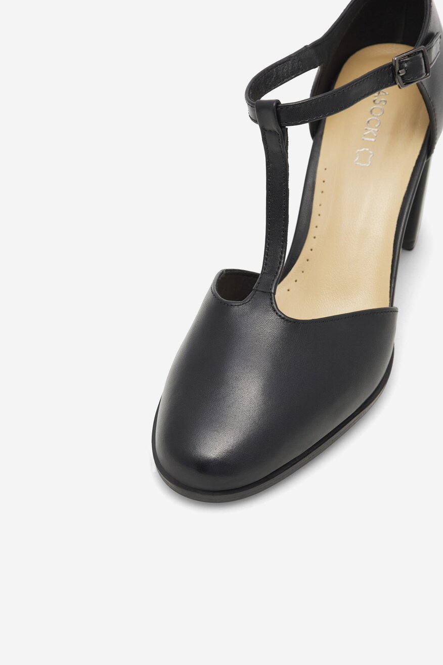 
                Lasocki - Czółenka skórzane na słupku - 5905588354543