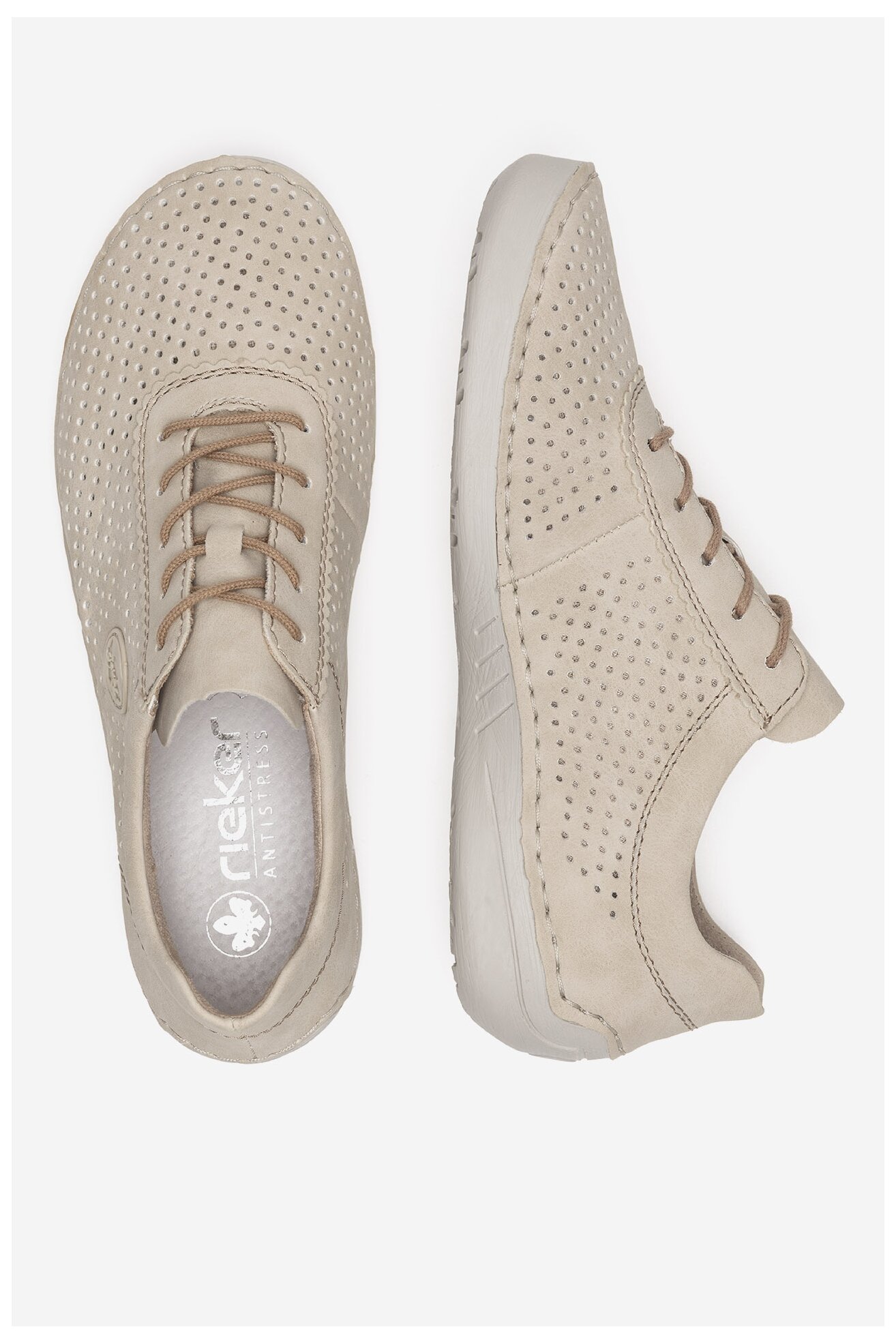 Półbuty Rieker 52546-60 Beżowy jasny