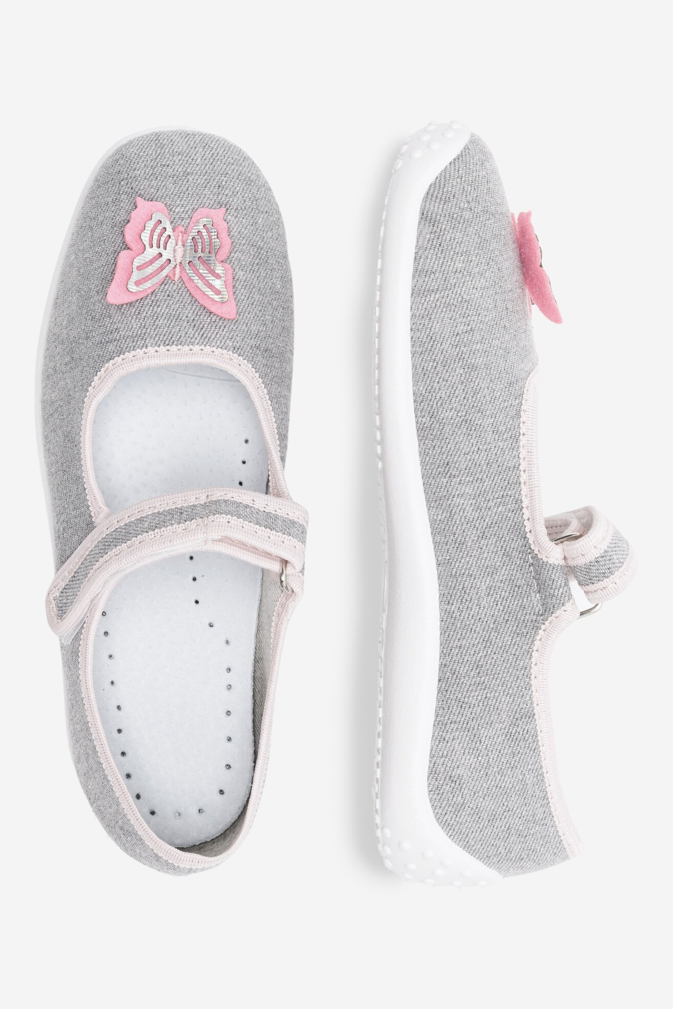 Kapcie Nelli Blu BALERINKI MOTYL IV Szary