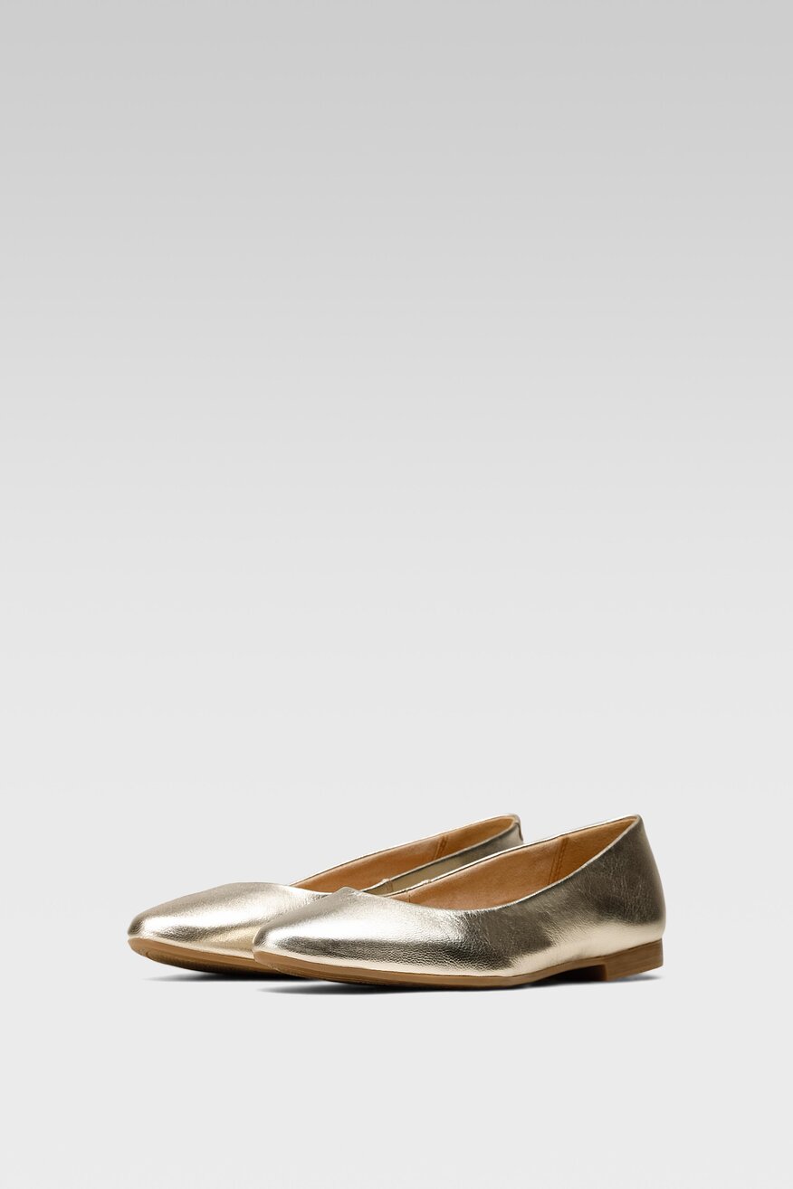 
                Lasocki - Skórzane baleriny metaliczne - 5904248170080