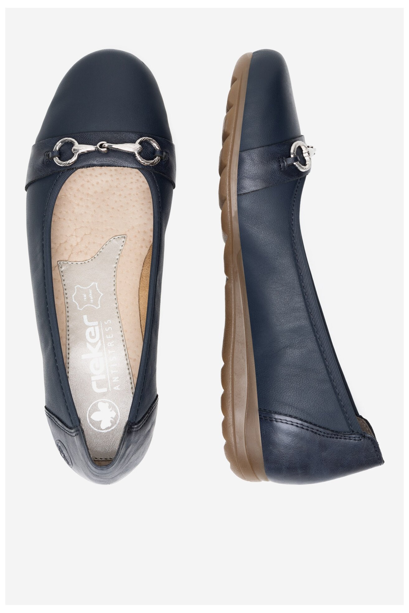 Baleriny Rieker L9360-14 Granatowy ciemny