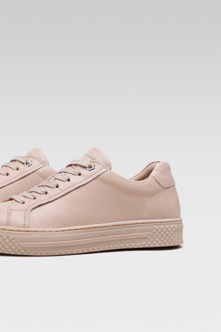 Lasocki - Skórzane sneakersy różowe - 5904248255732