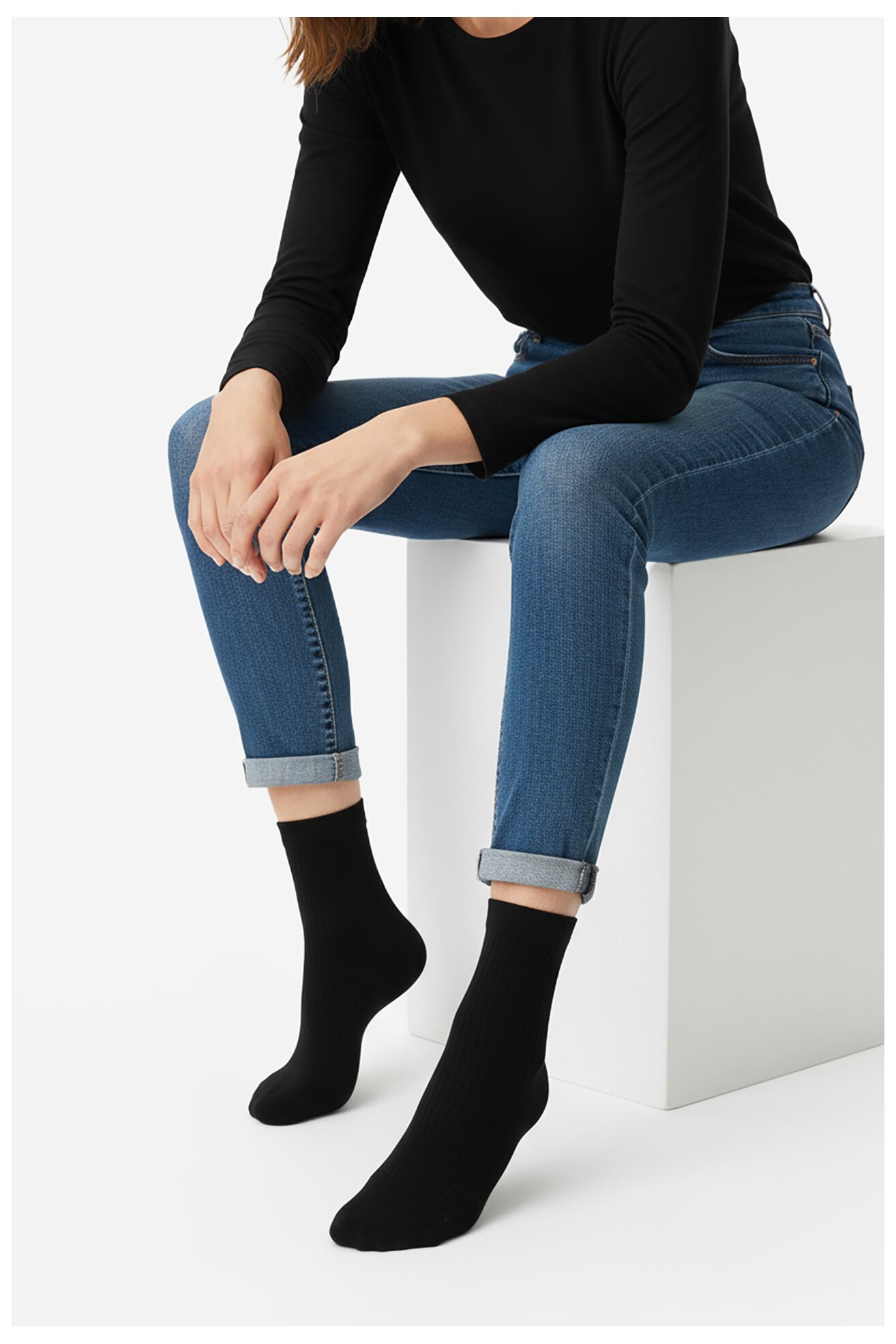 Чорапи NINE WEST CEO_BR_NW_25081_W_AW25 (3 PACK) ЧЕРЕН