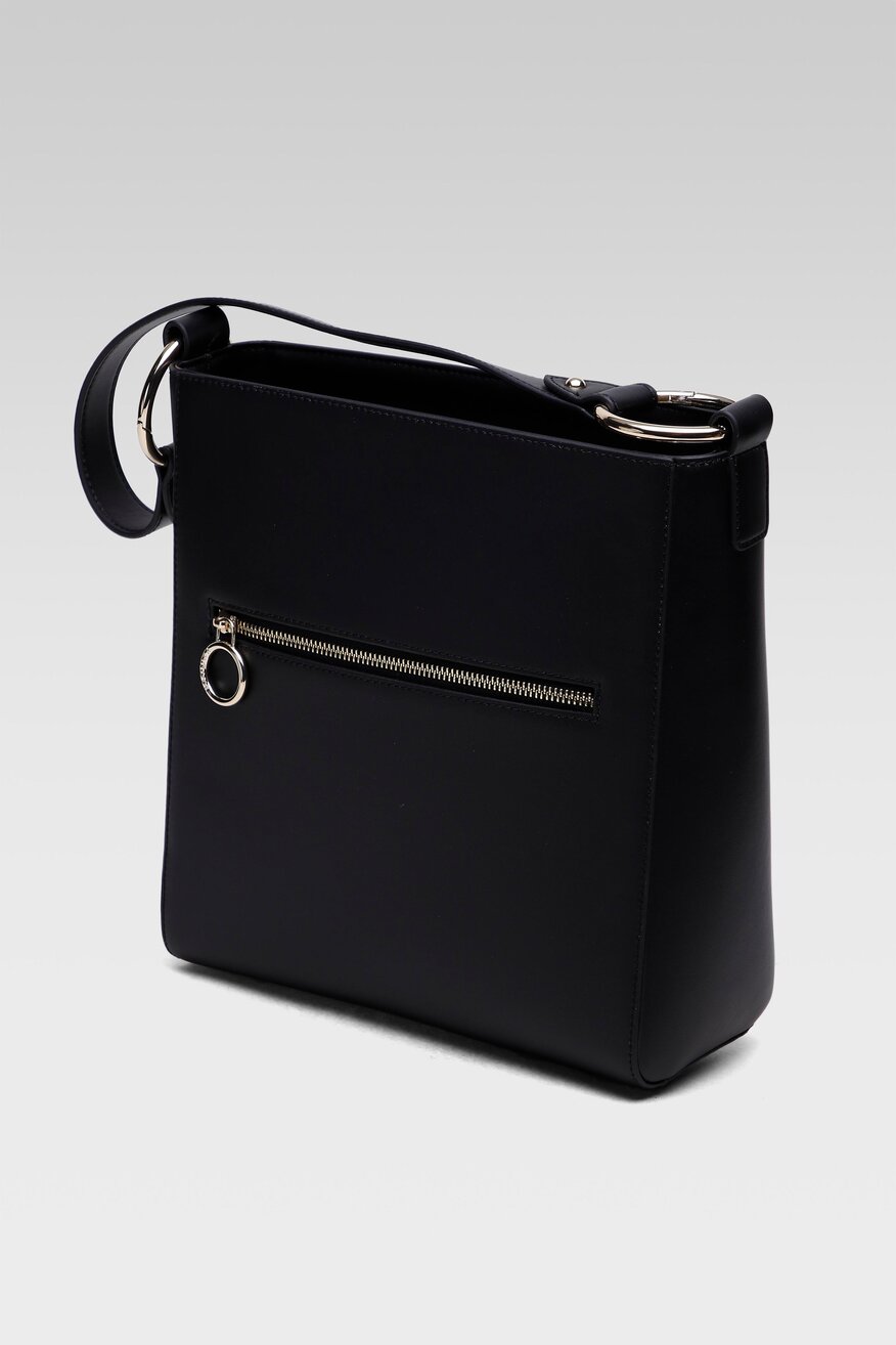 
                Badura - Torebka na ramię skórzana czarna - 5904248337674