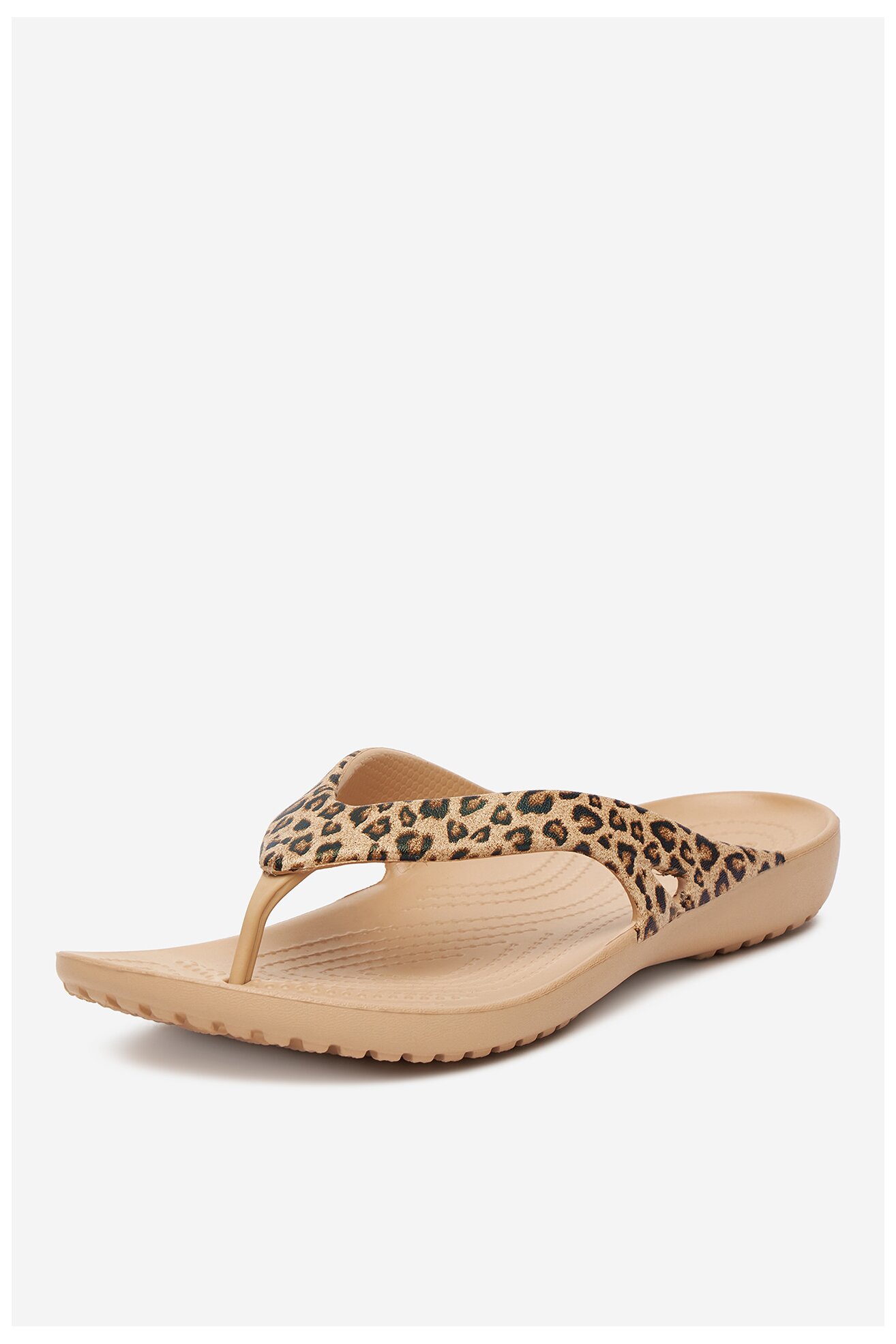 Klapki basenowe Crocs KADEE II LEOPARD FLIP W 206398-98R Złoty