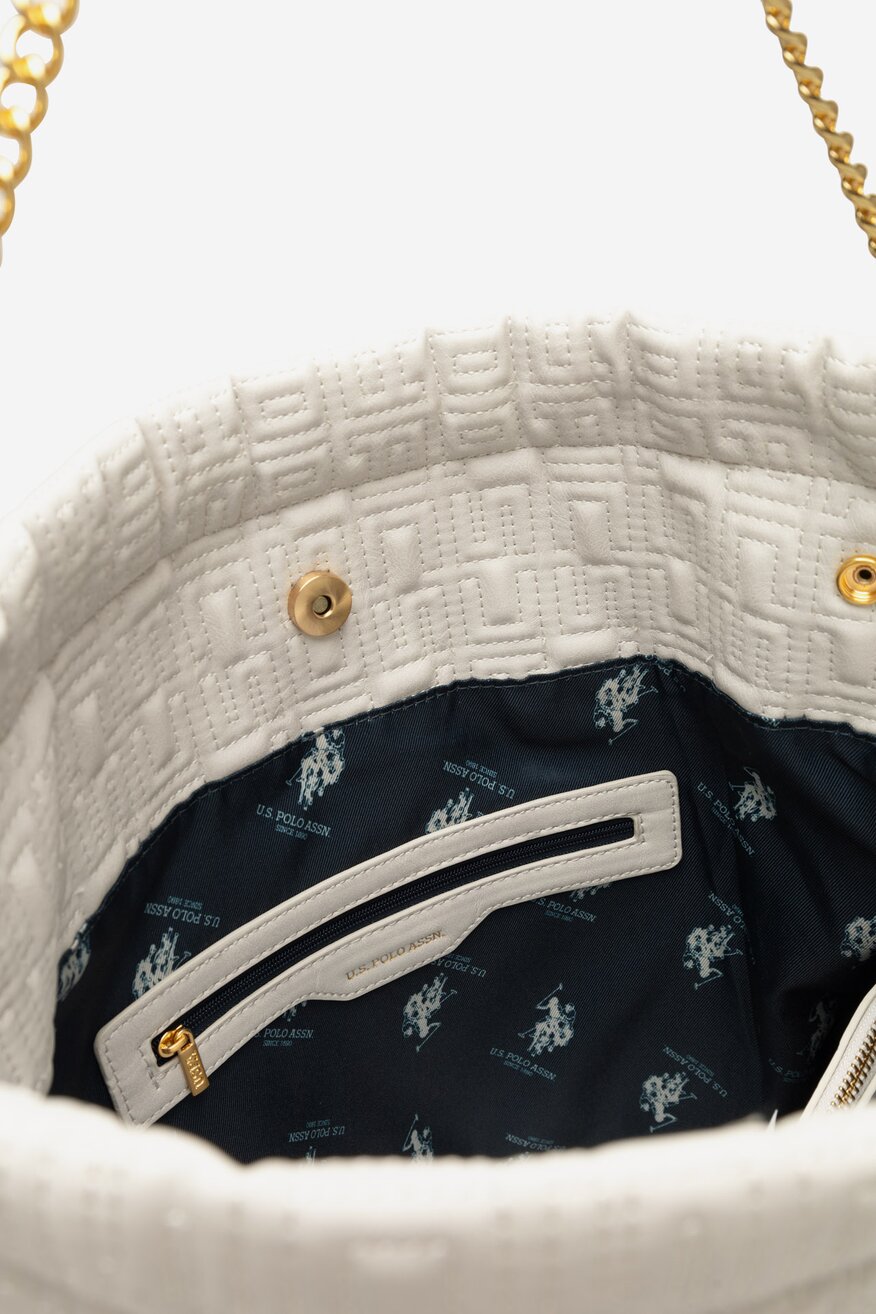 Дамска чанта U.S. POLO ASSN. СЛОНОВА КОСТ - 5905588977582